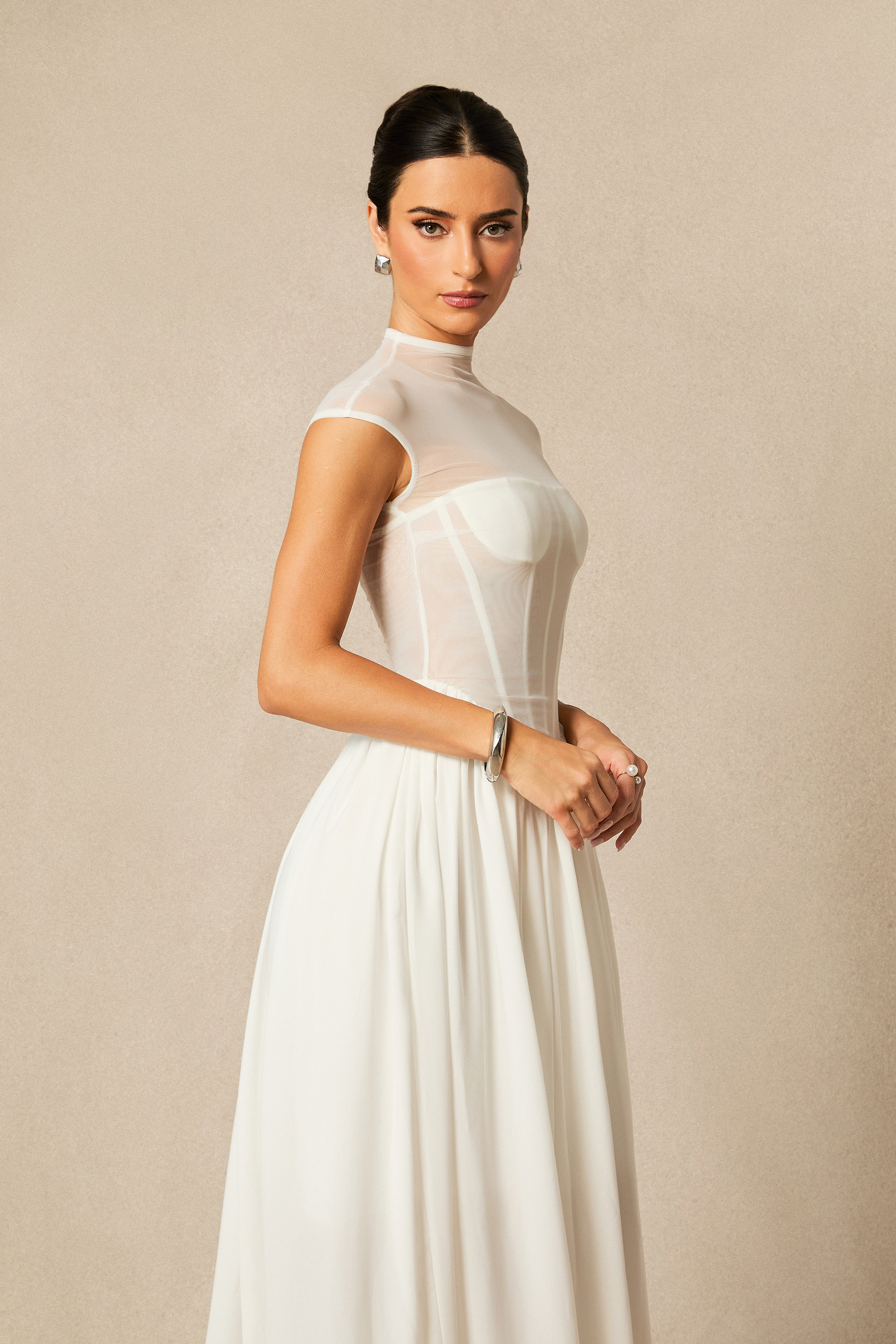 Alyssa Cap Sleeve Corset Maxi Dress-purelyfable