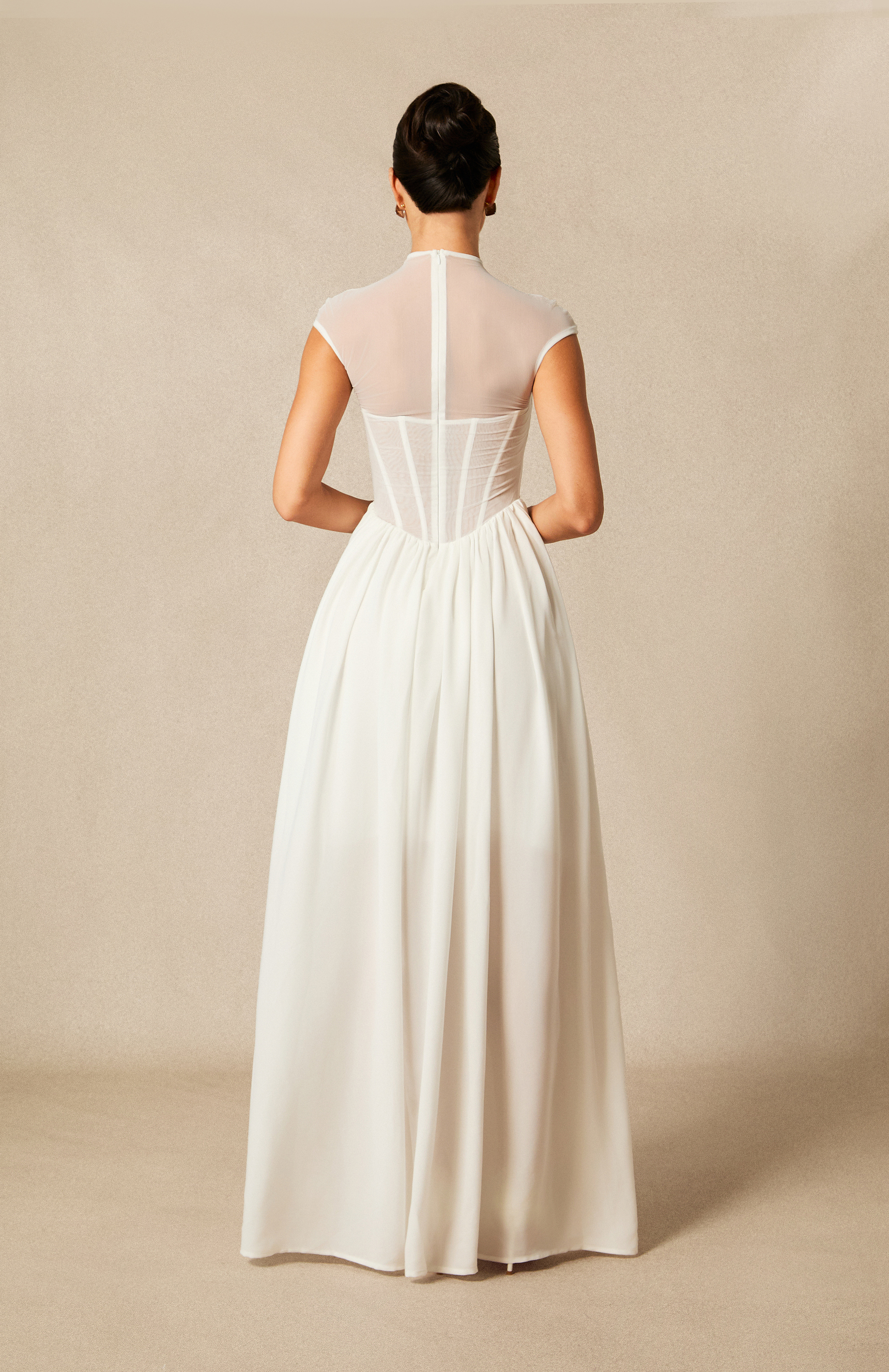 Alyssa Cap Sleeve Corset Maxi Dress-purelyfable