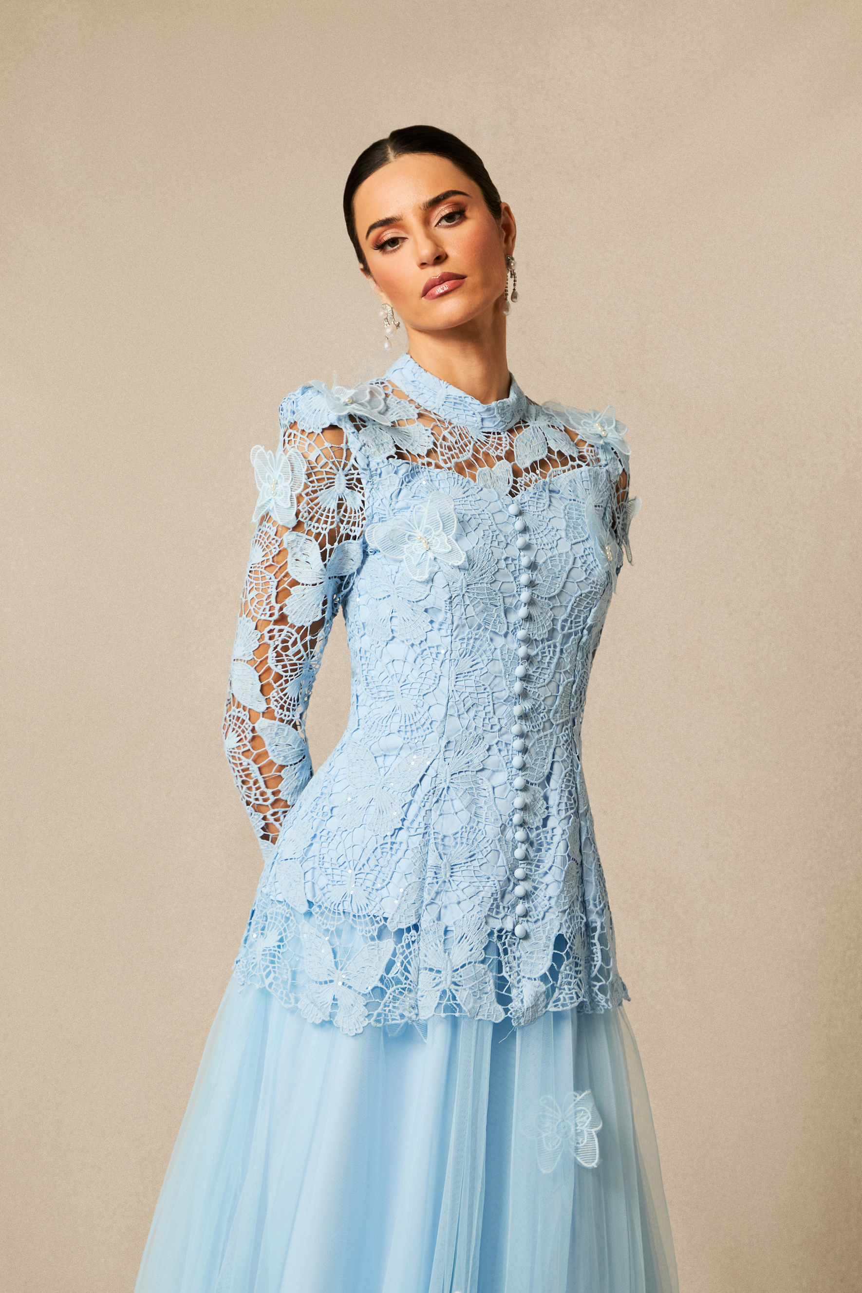 Elizabeth Butterfly Embroidered Lace Maxi Dress-purelyfable