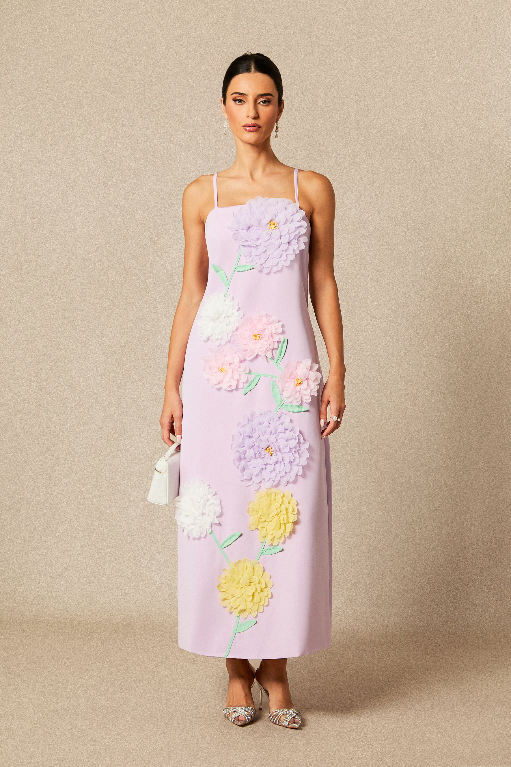 Louisa Floral Applique Spaghetti Straps Maxi Dress-purelyfable