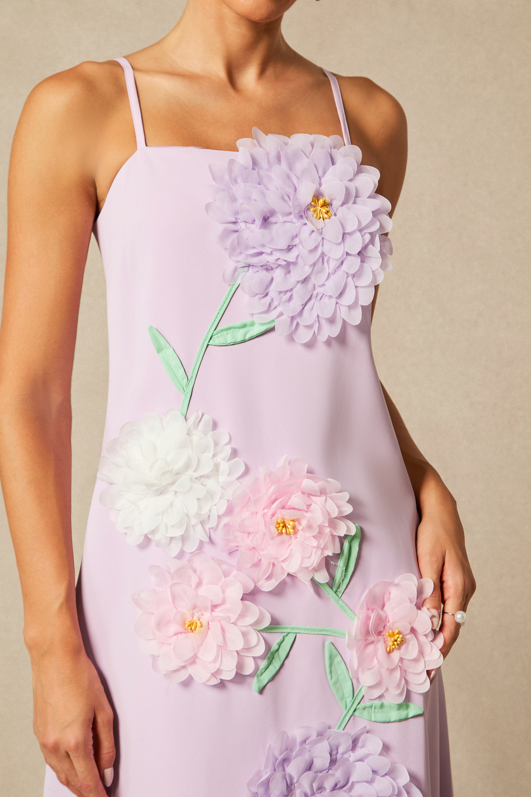 Louisa Floral Applique Spaghetti Straps Maxi Dress-purelyfable
