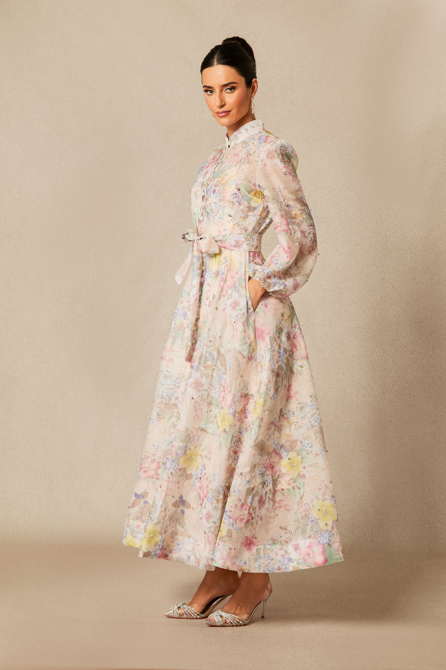 Anne Floral Print Balloon Sleeve Maxi Dress-purelyfable