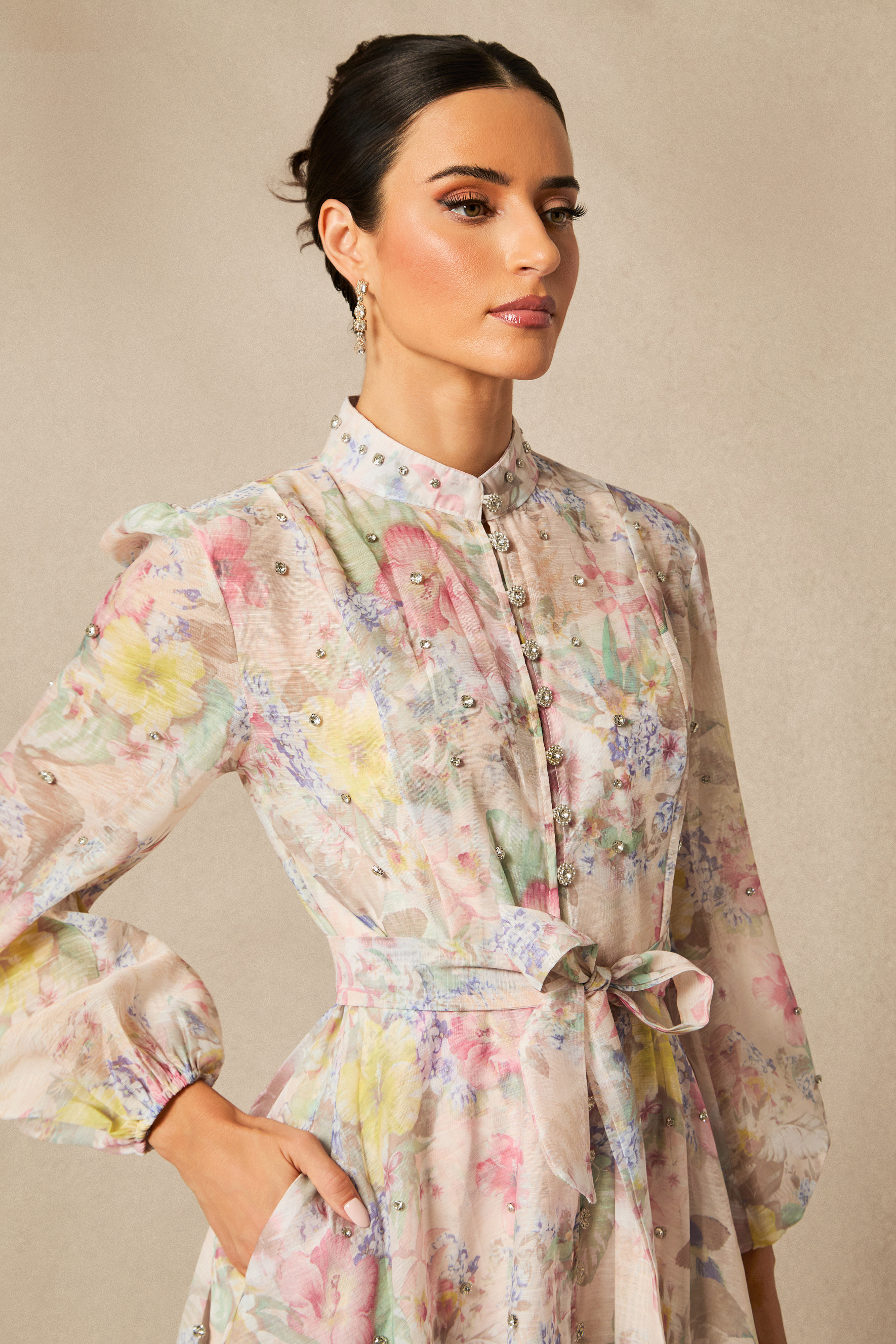 Anne Floral Print Balloon Sleeve Maxi Dress-purelyfable