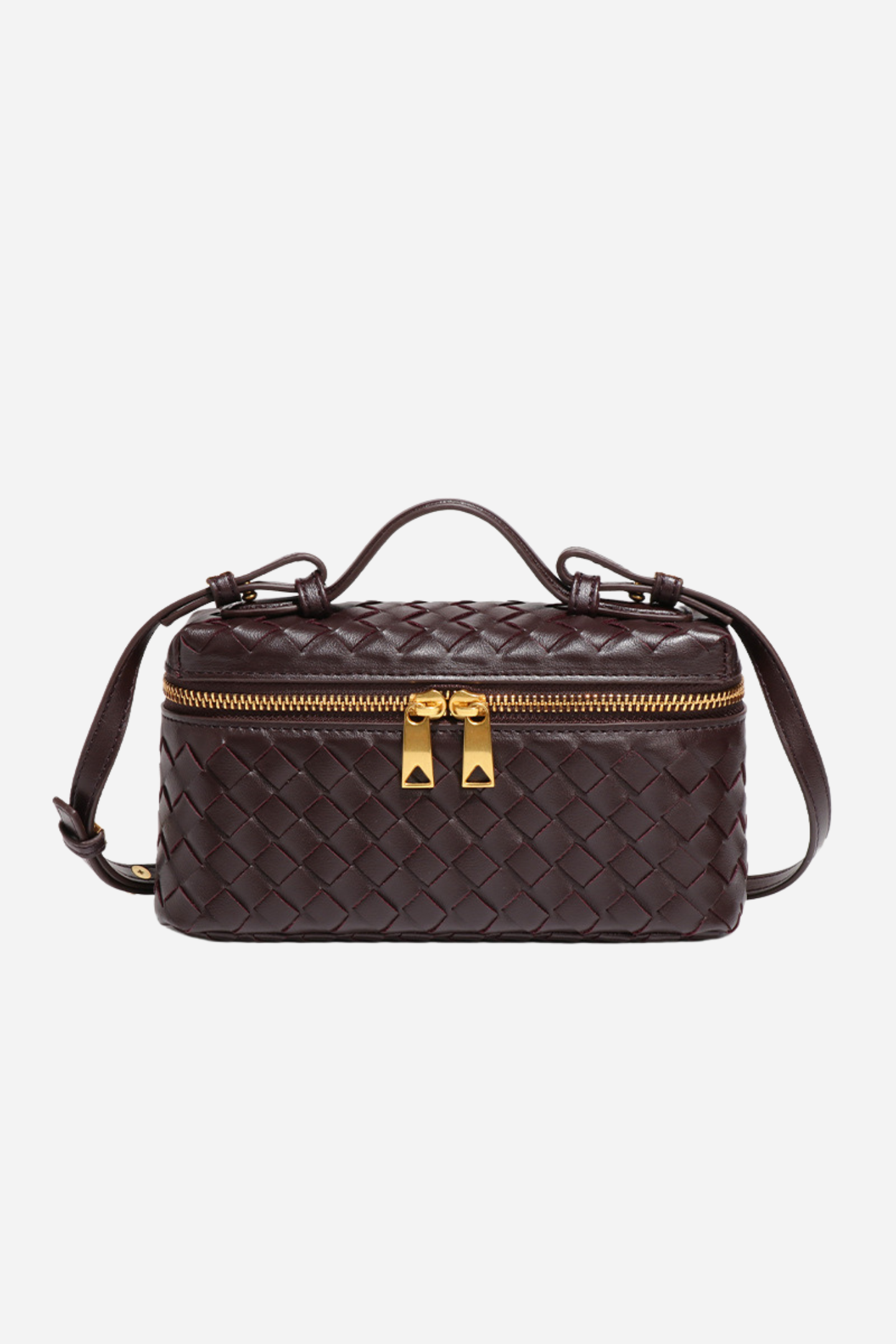 Weaved Leather Crossbody Bag-purelyfable