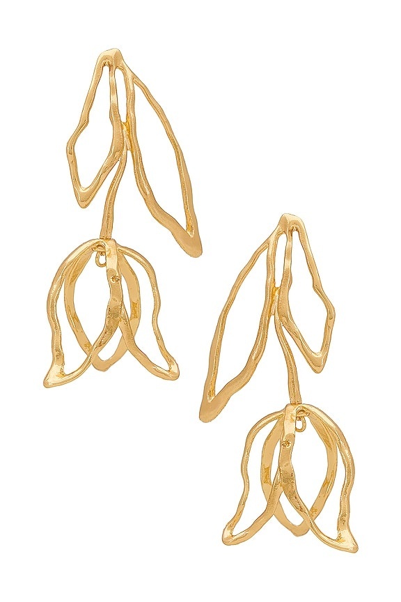 Abstract Floral Drop Earrings-purelyfable