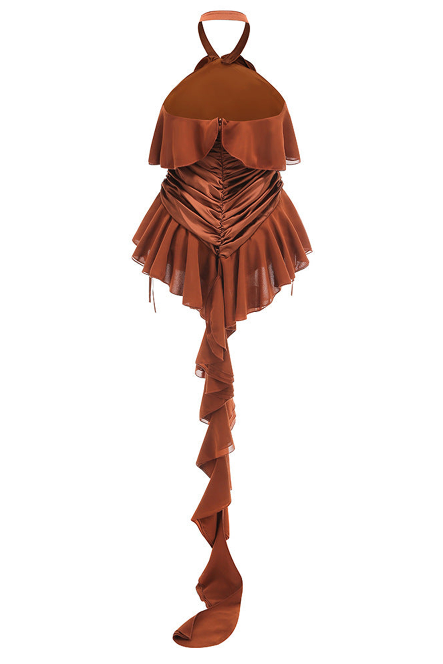 Elena Halter Neck Ruffled Bodysuit-purelyfable