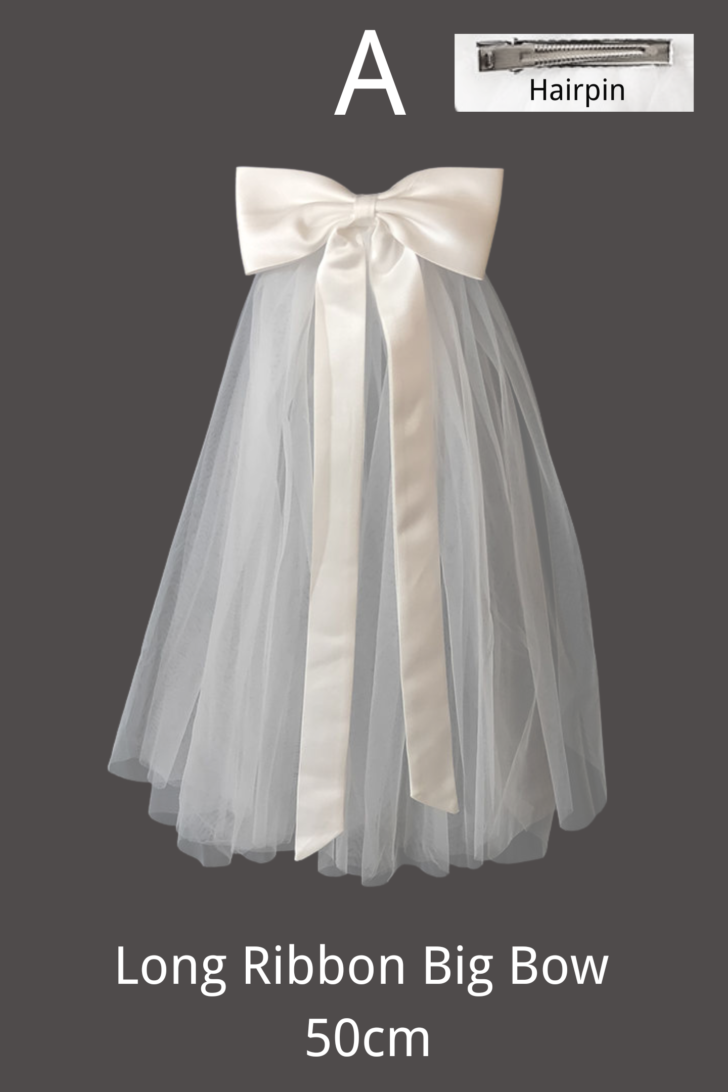 Rosalind Ribbon Big Bow Veil-purelyfable