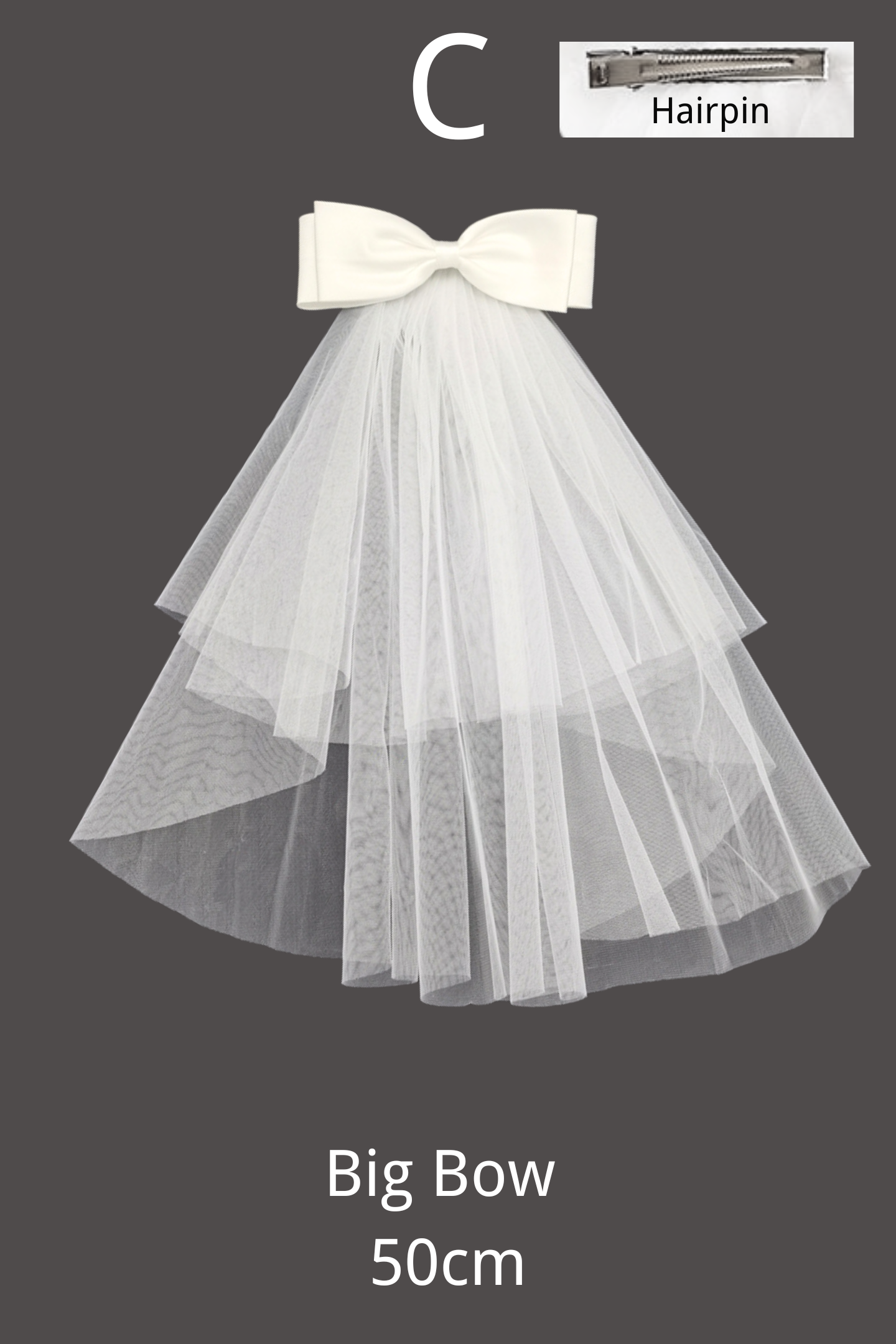 Rosalind Ribbon Big Bow Veil-purelyfable