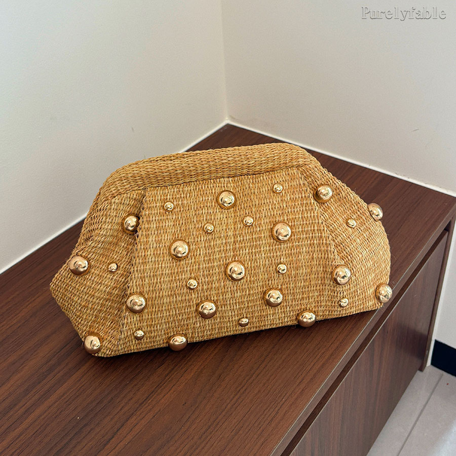 Khaki Woven HandBag