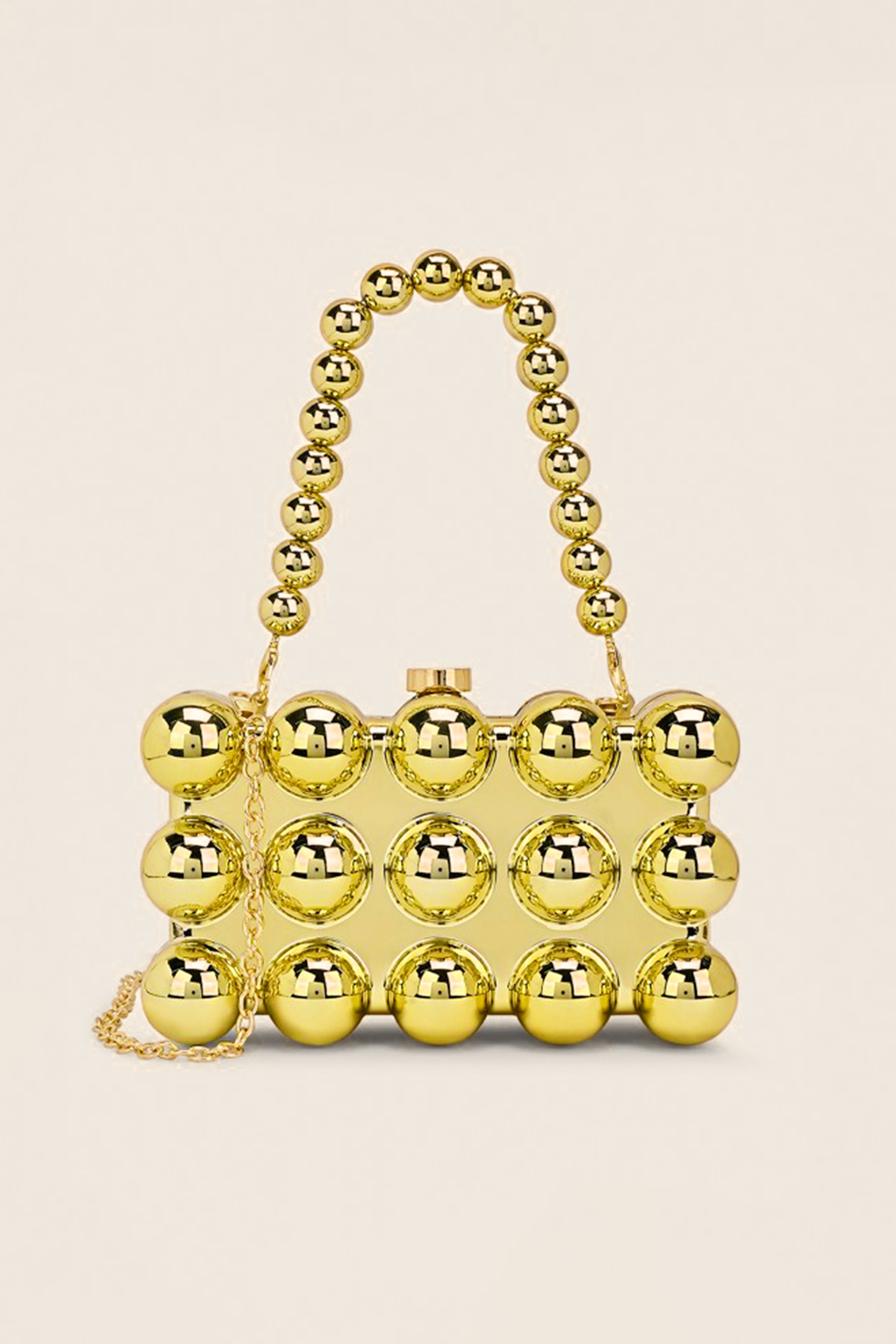 Metal Ball Beaded Clutch Bag-purelyfable