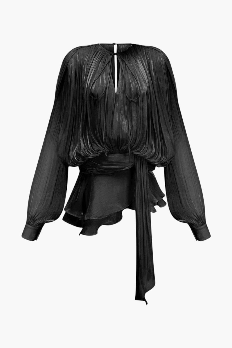 Beryl Pleated Ruffle Hem Mini Dress-purelyfable
