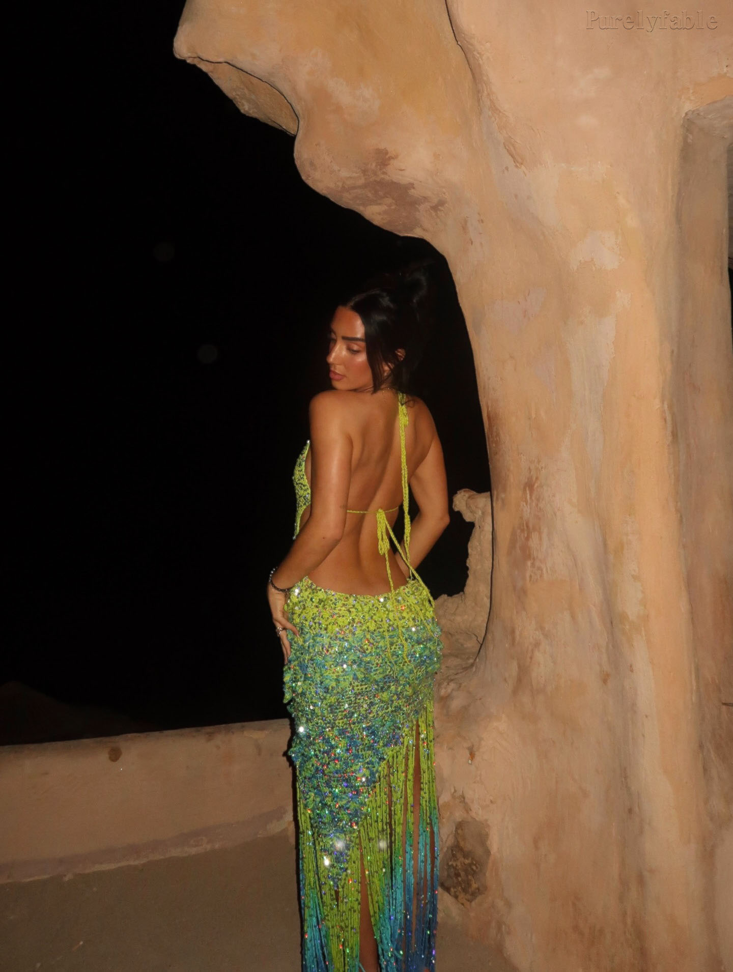 Gemma Green Sequined Fringed Dress