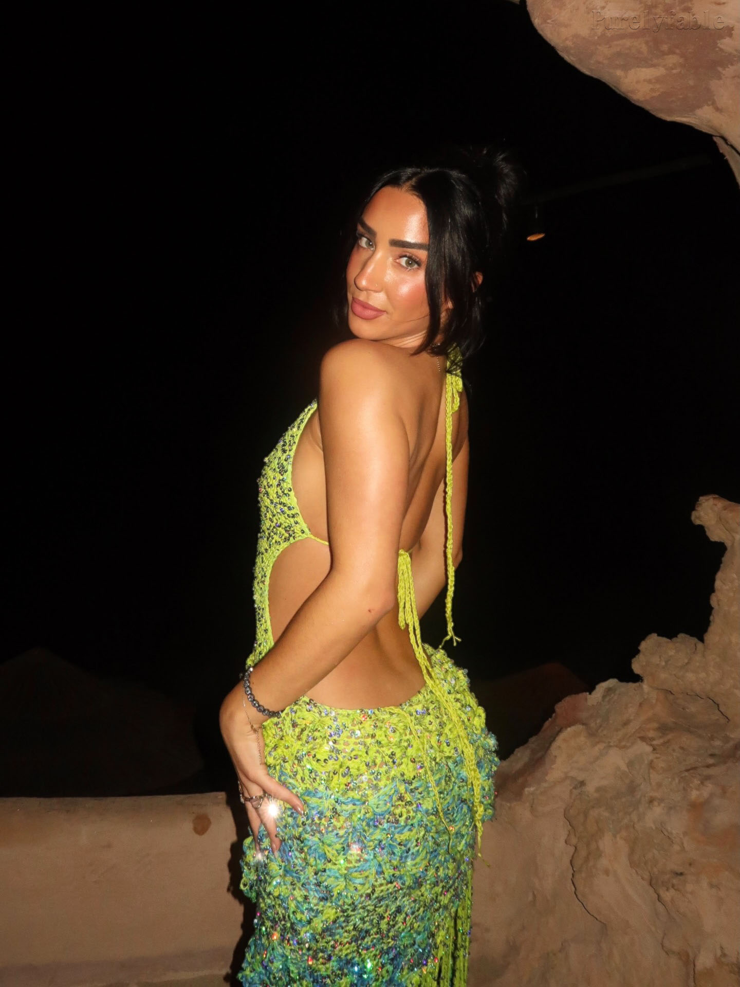 Gemma Green Sequined Fringed Dress