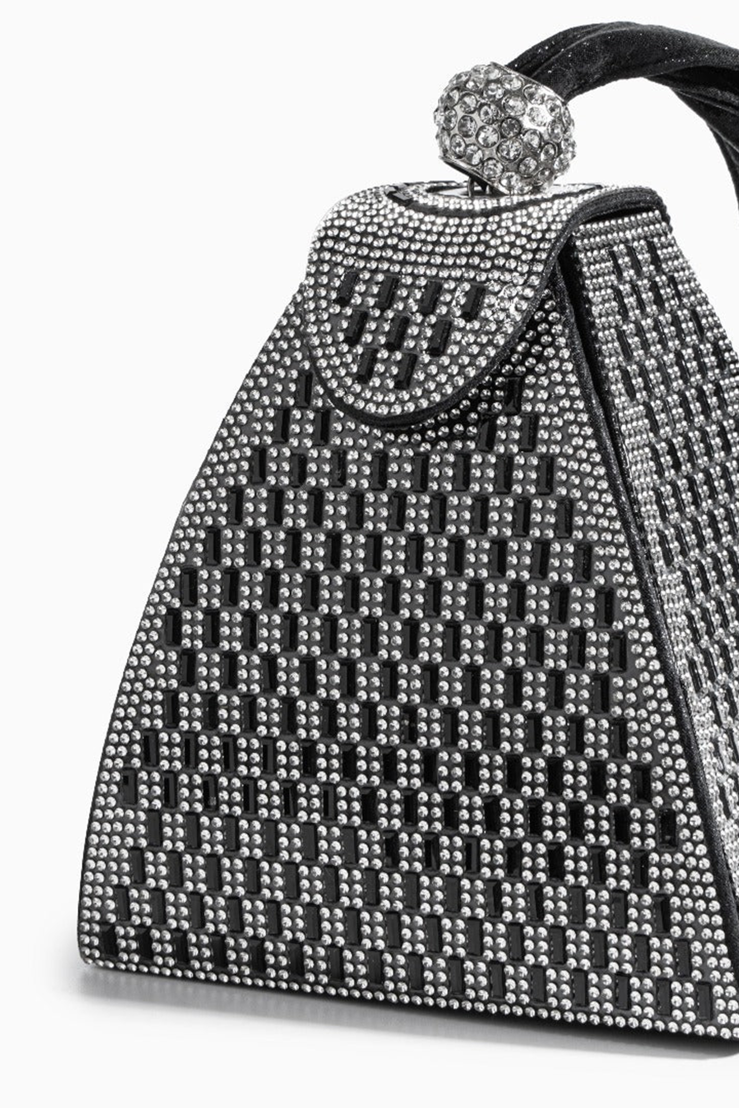 Rhinestone-embellished Pyramid Handbag-purelyfable