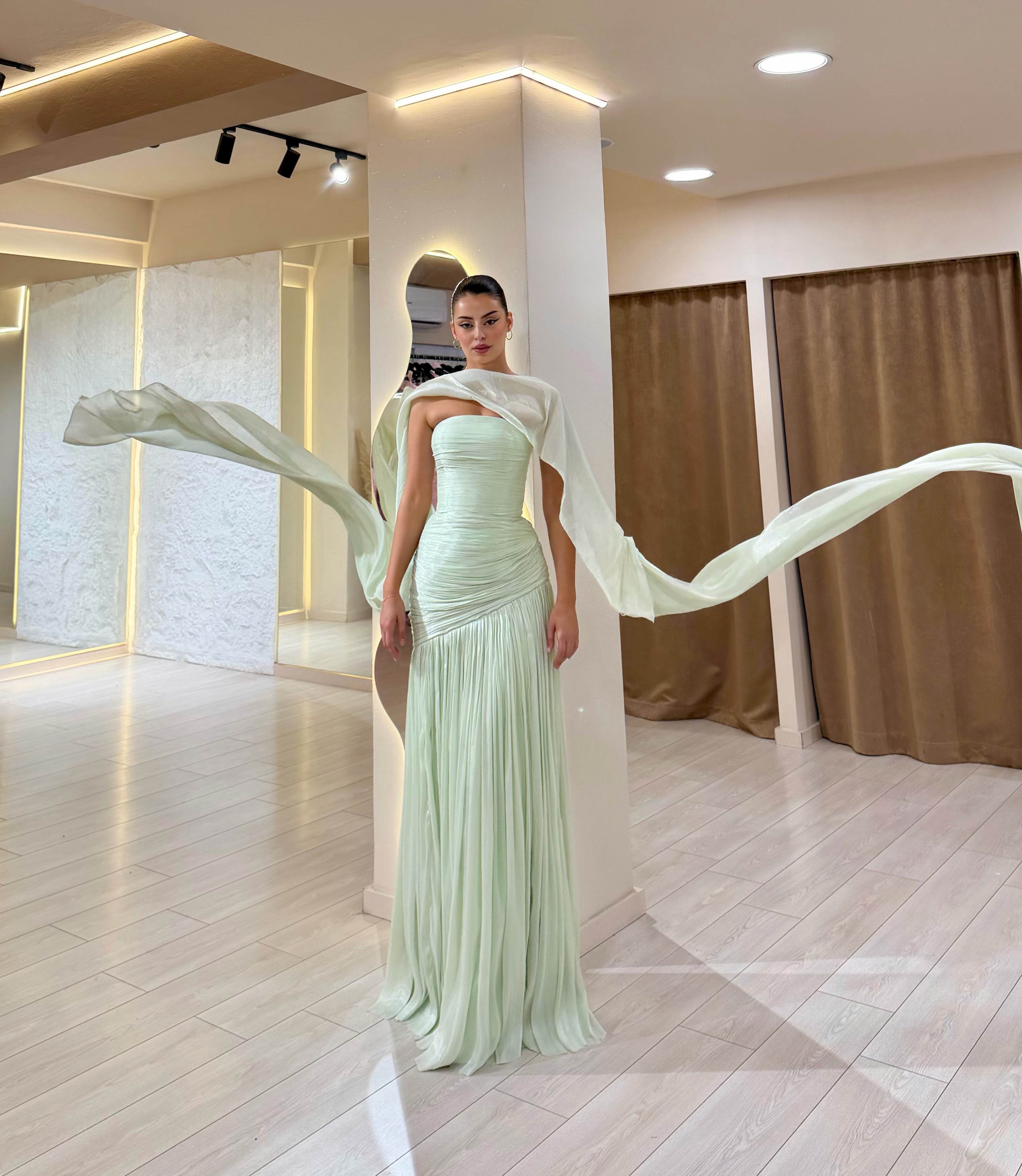 Kamila Strapless Pleated Maxi Dress