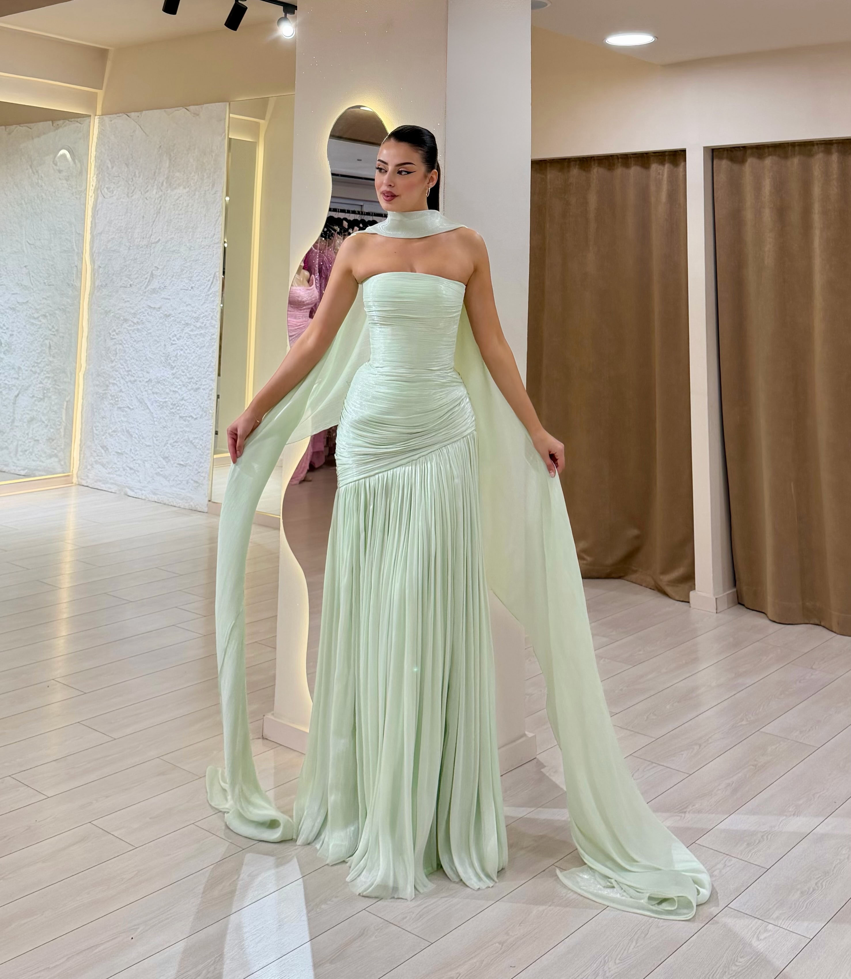 Kamila Strapless Pleated Maxi Dress