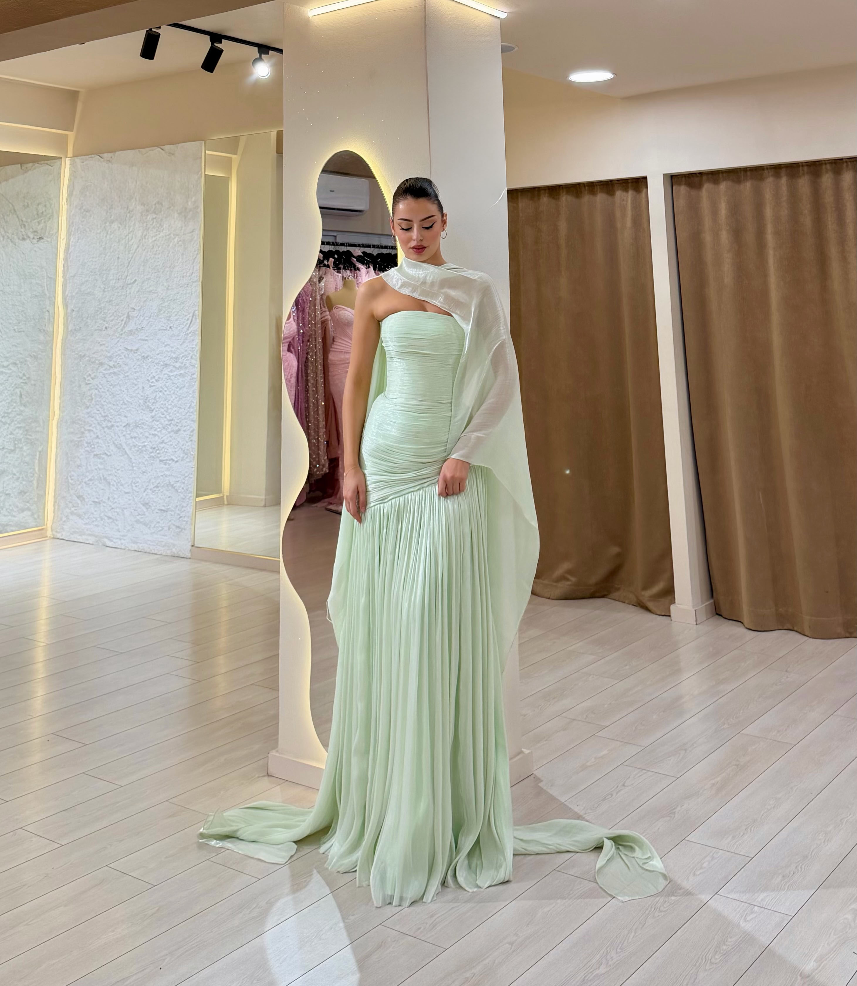 Kamila Strapless Pleated Maxi Dress