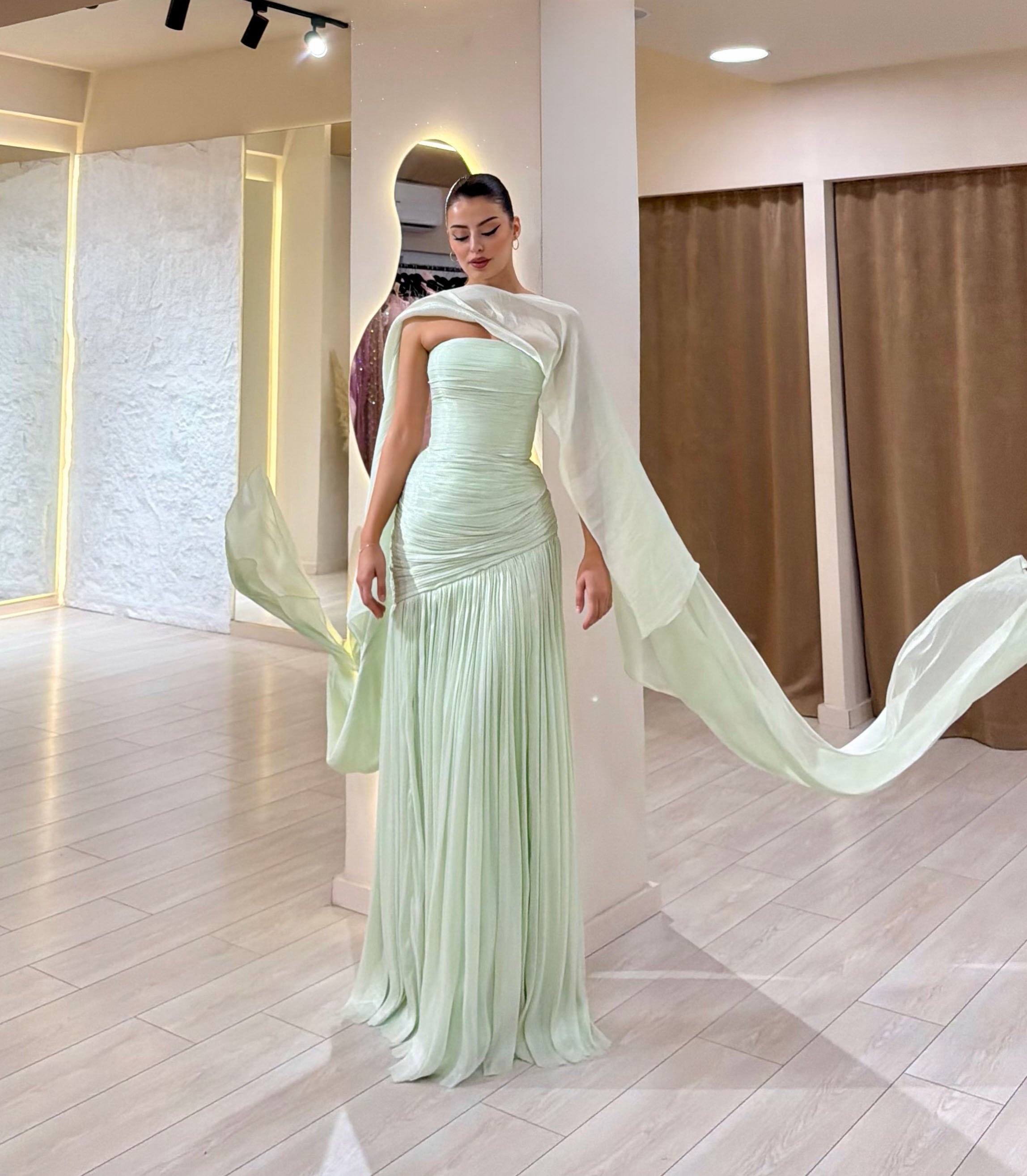 Kamila Strapless Pleated Maxi Dress