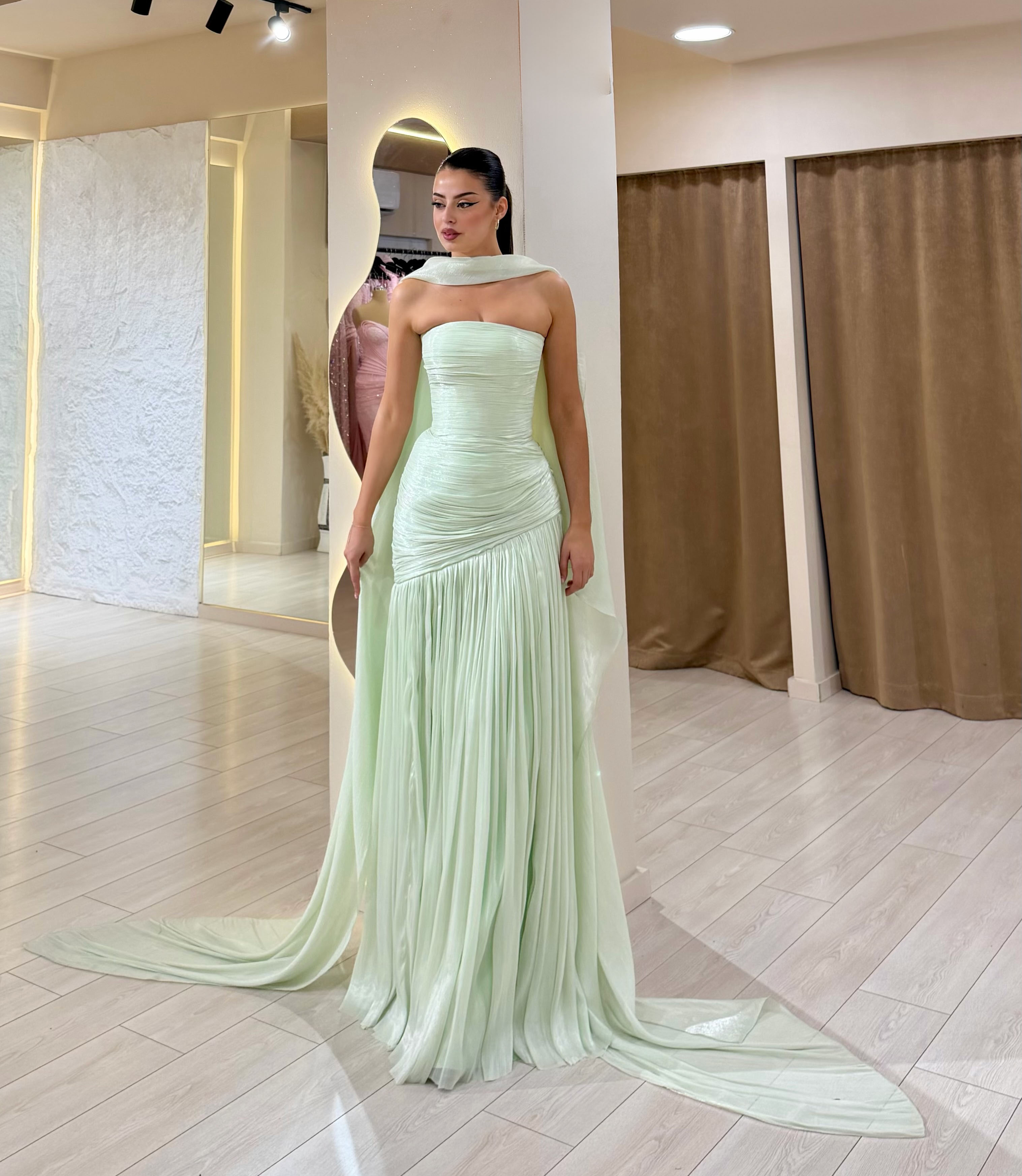 Kamila Strapless Pleated Maxi Dress