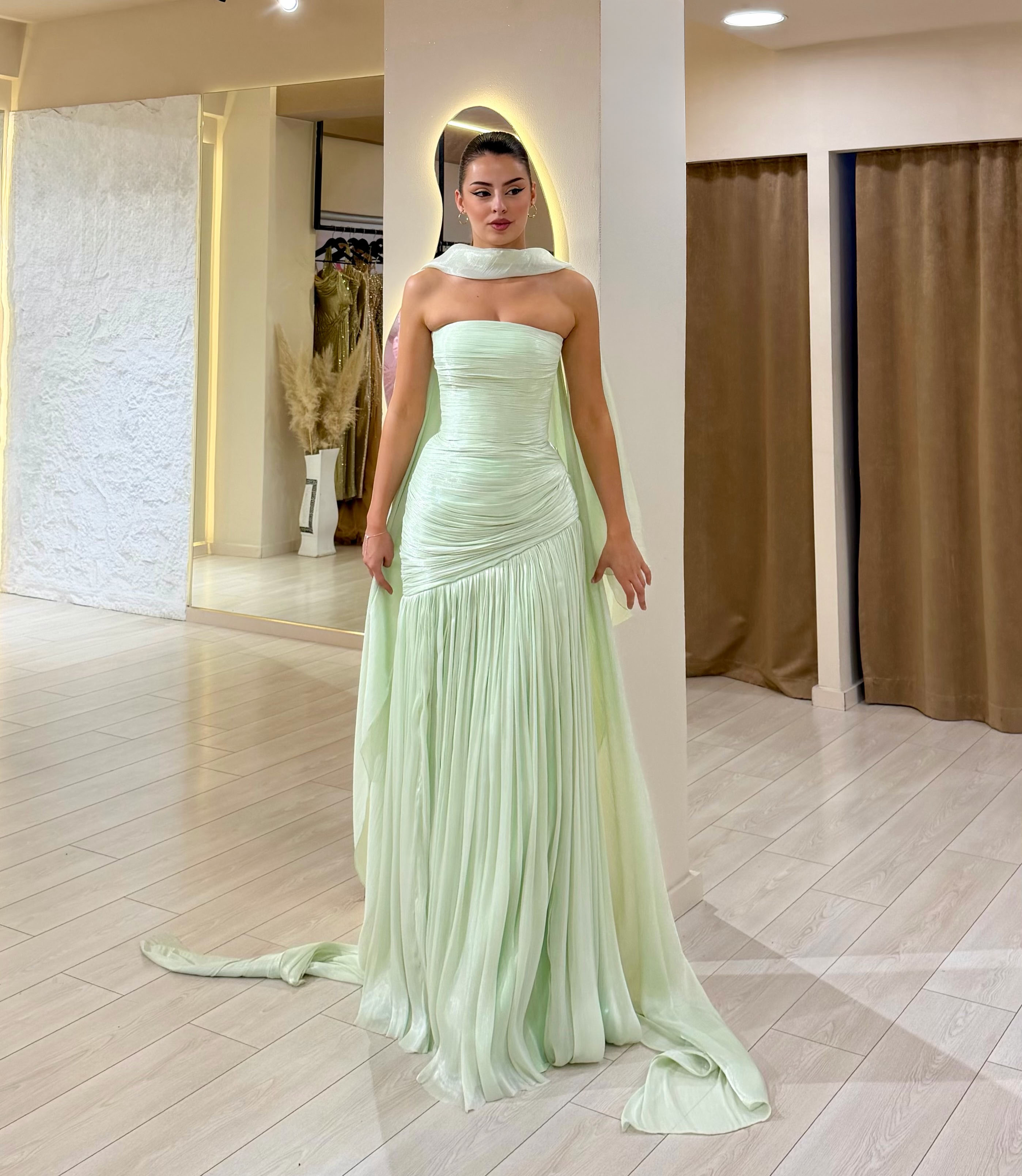 Kamila Strapless Pleated Maxi Dress