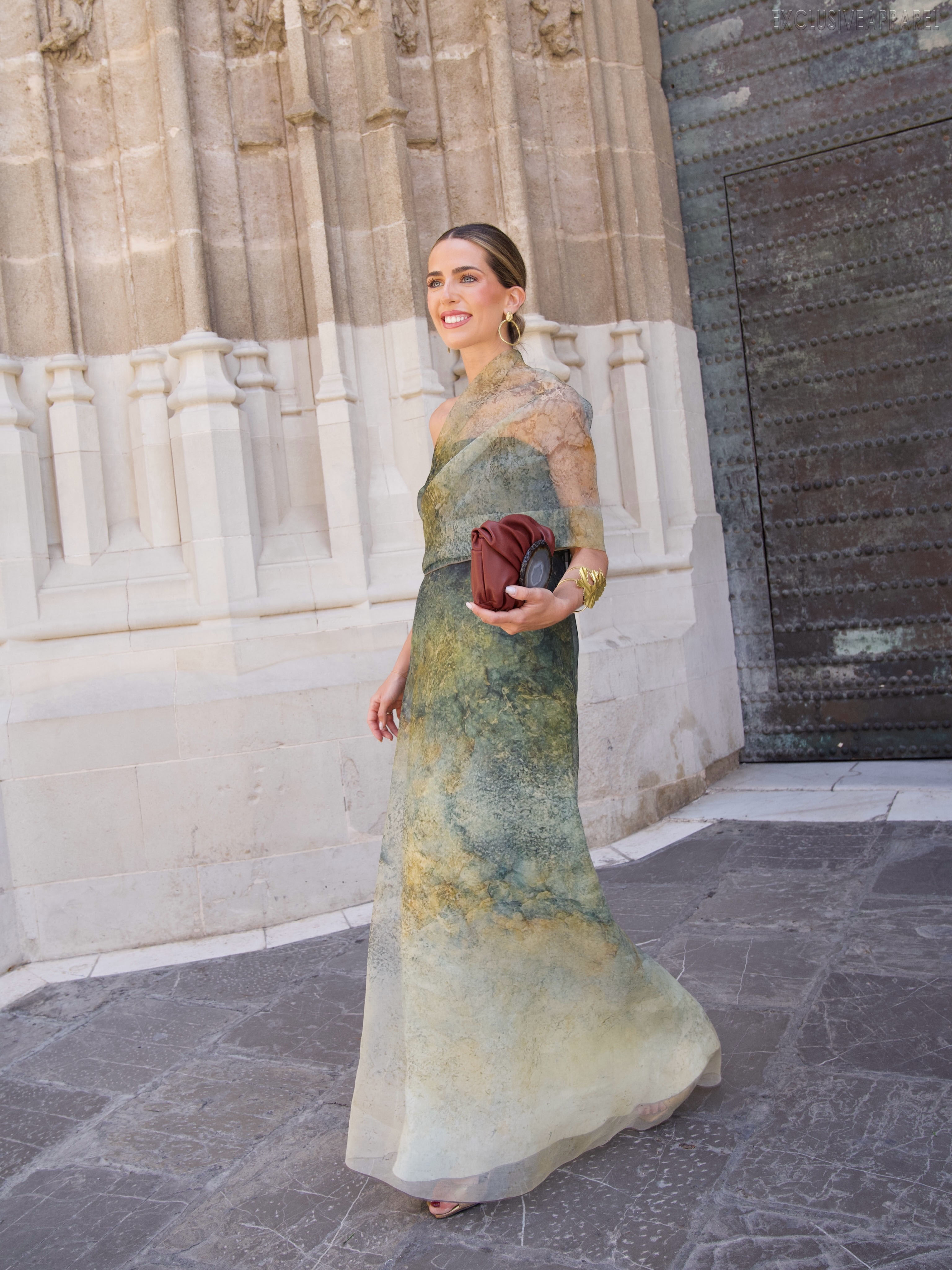 Luna Green Strapless Long Dress