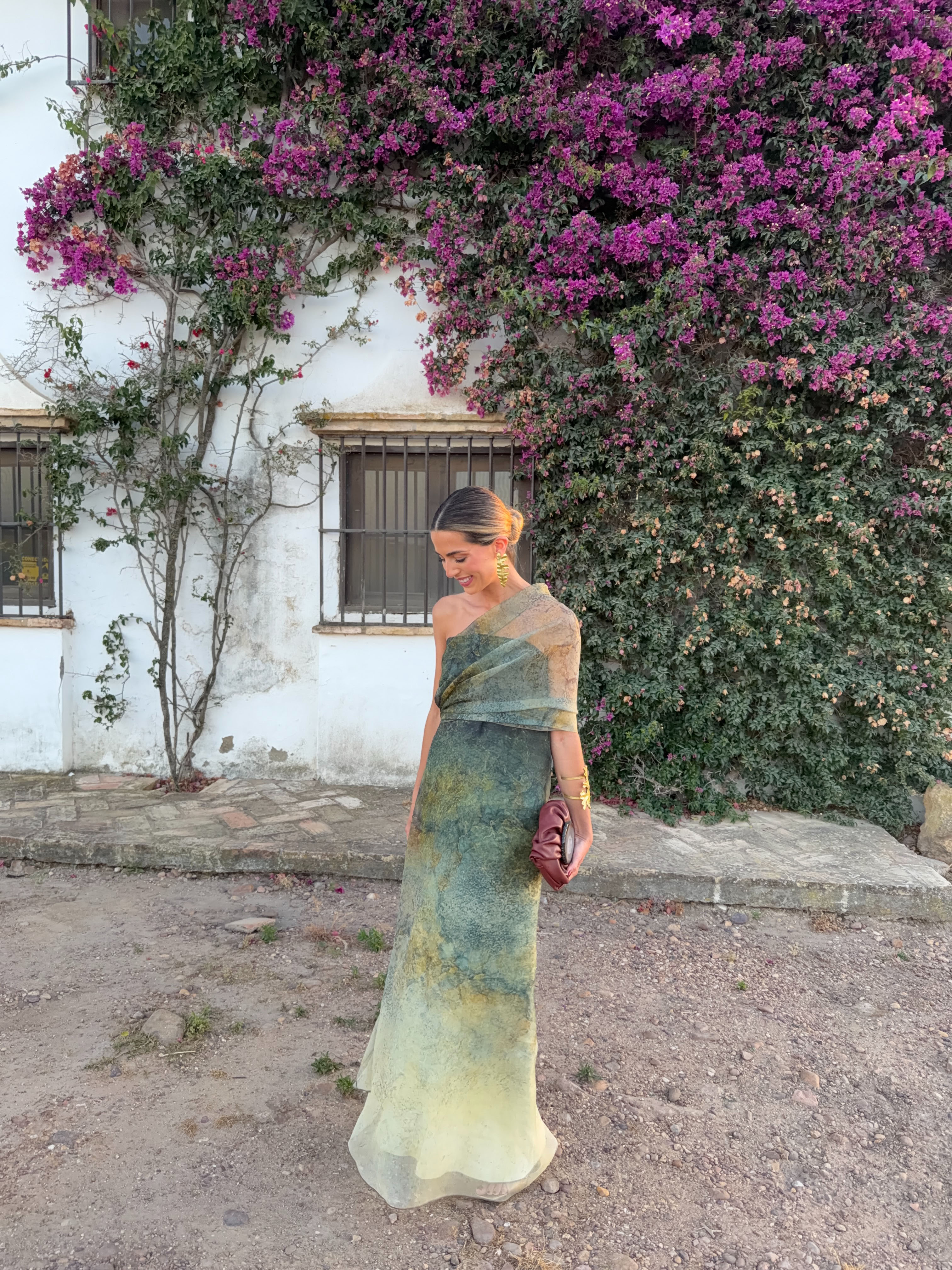 Luna Green Strapless Long Dress