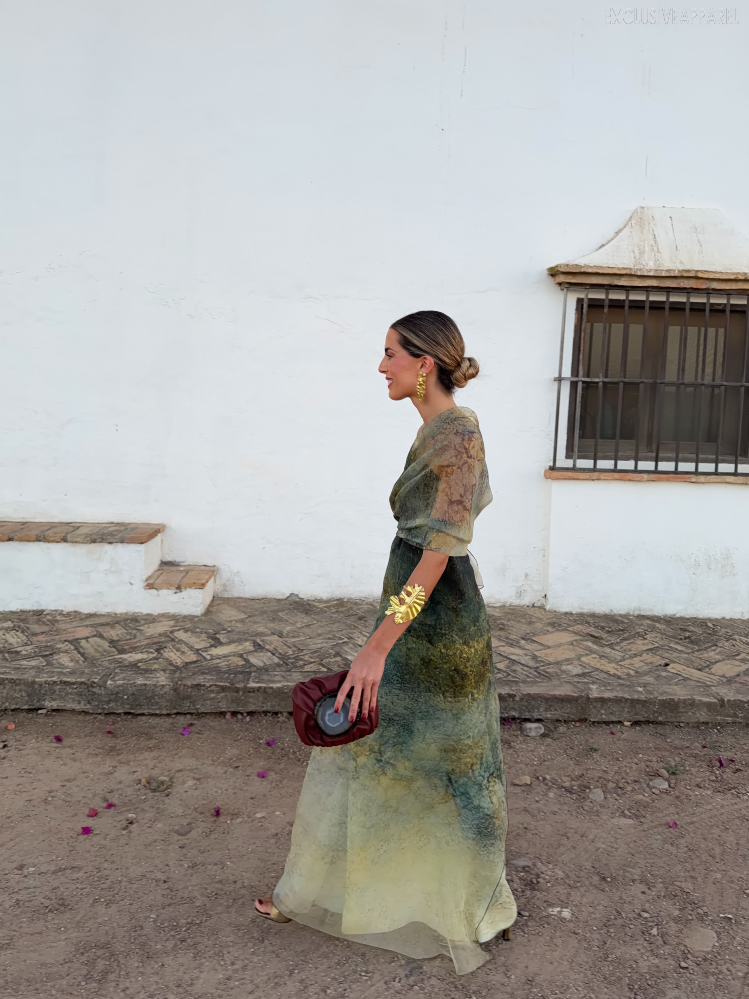 Luna Green Strapless Long Dress