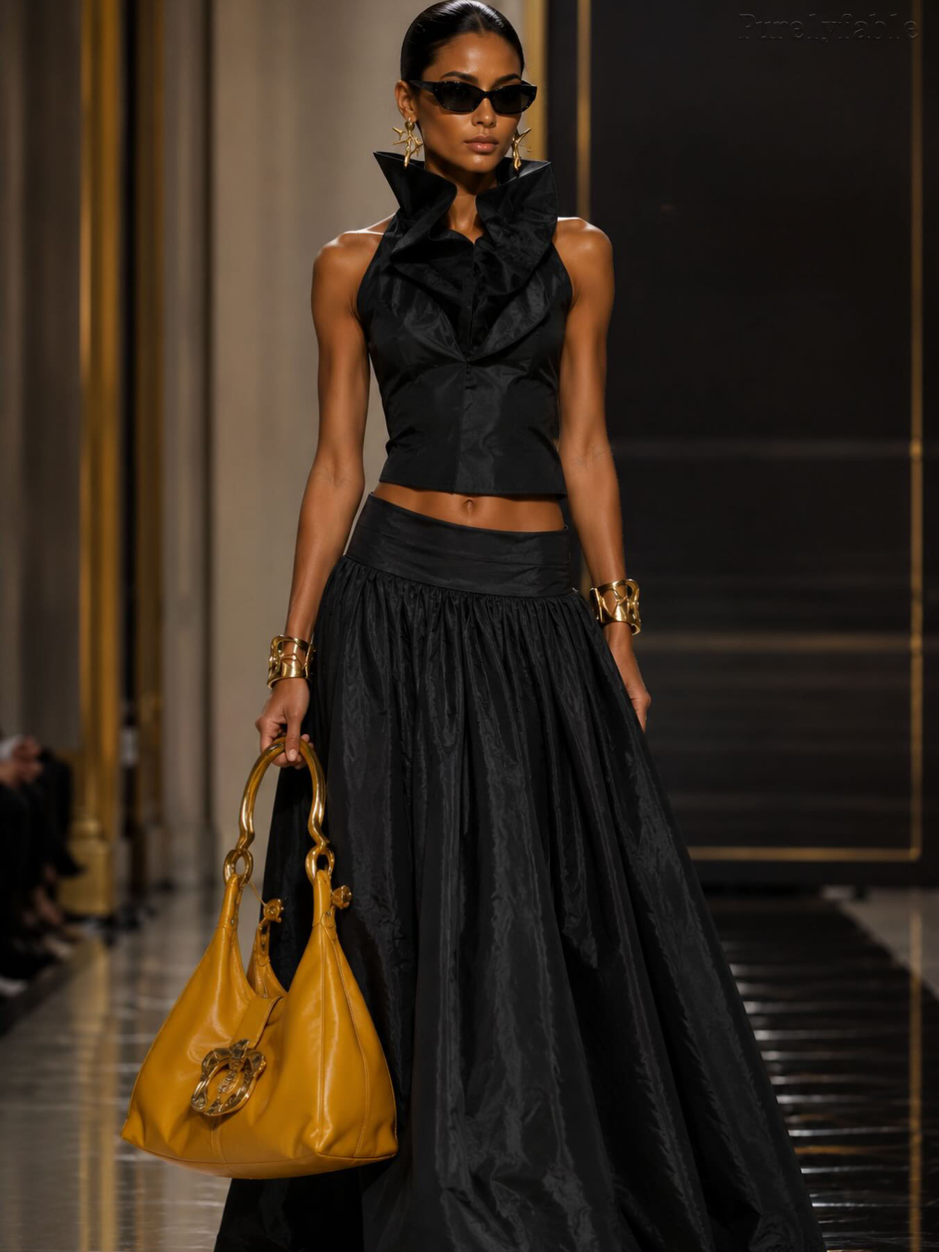 Josephin Black NeckWrap Dress Set