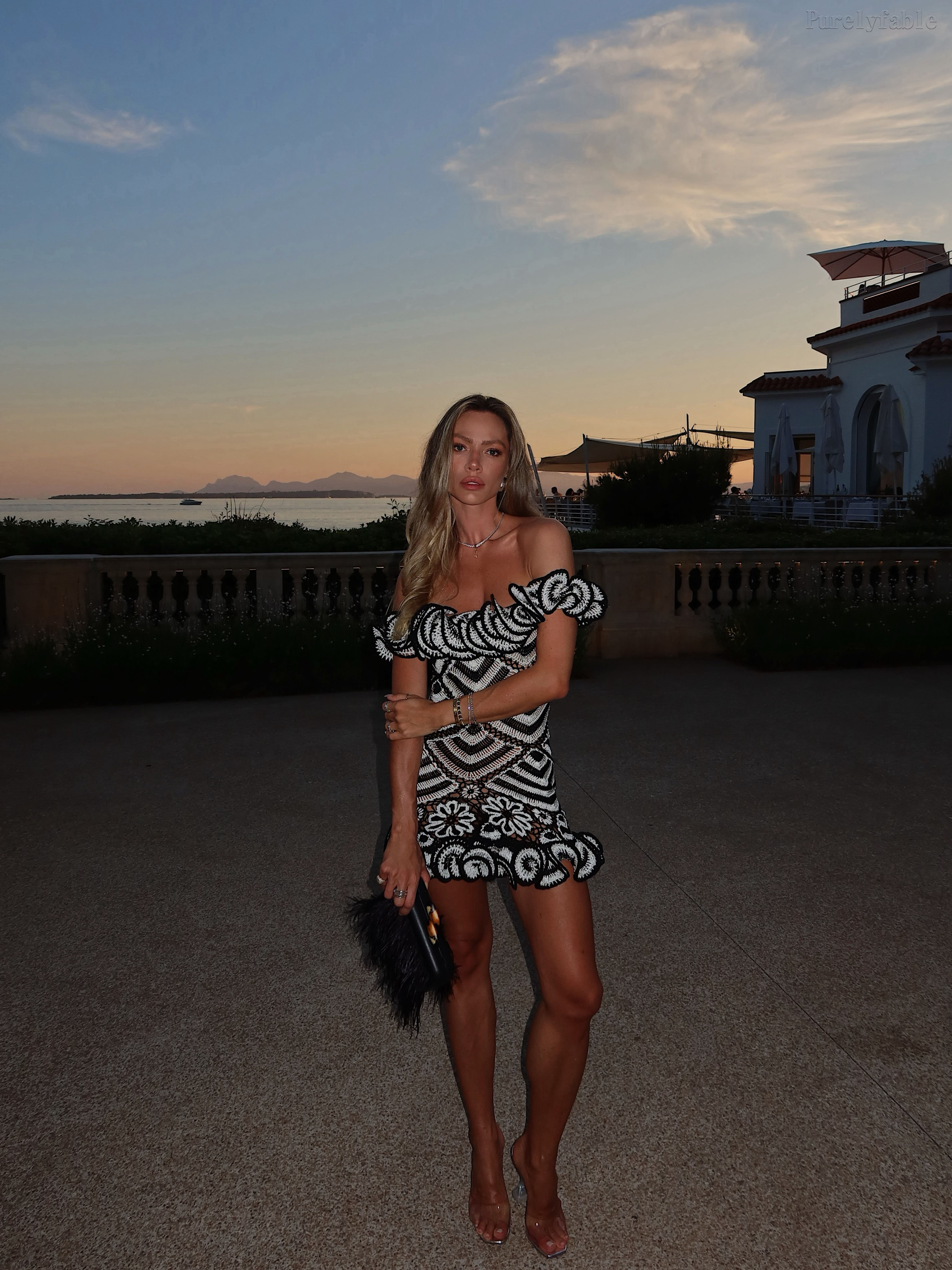 Stella Black Off-the-Shoulder Ruffled Mini Dress