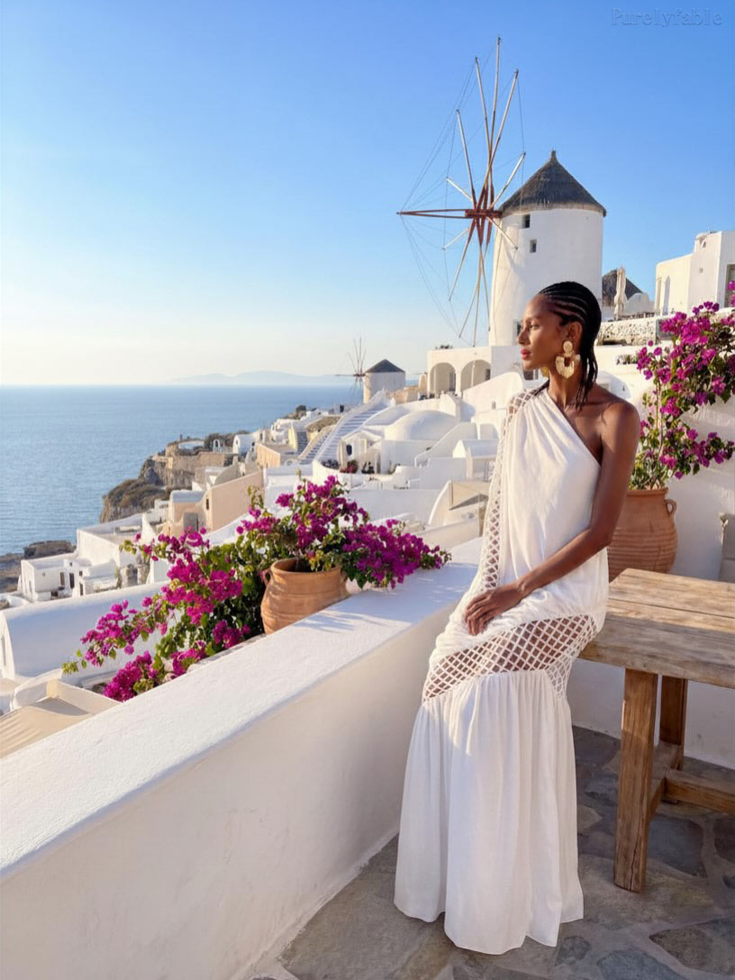 Xanthe White Single Shoulder Mesh Elegant Dress