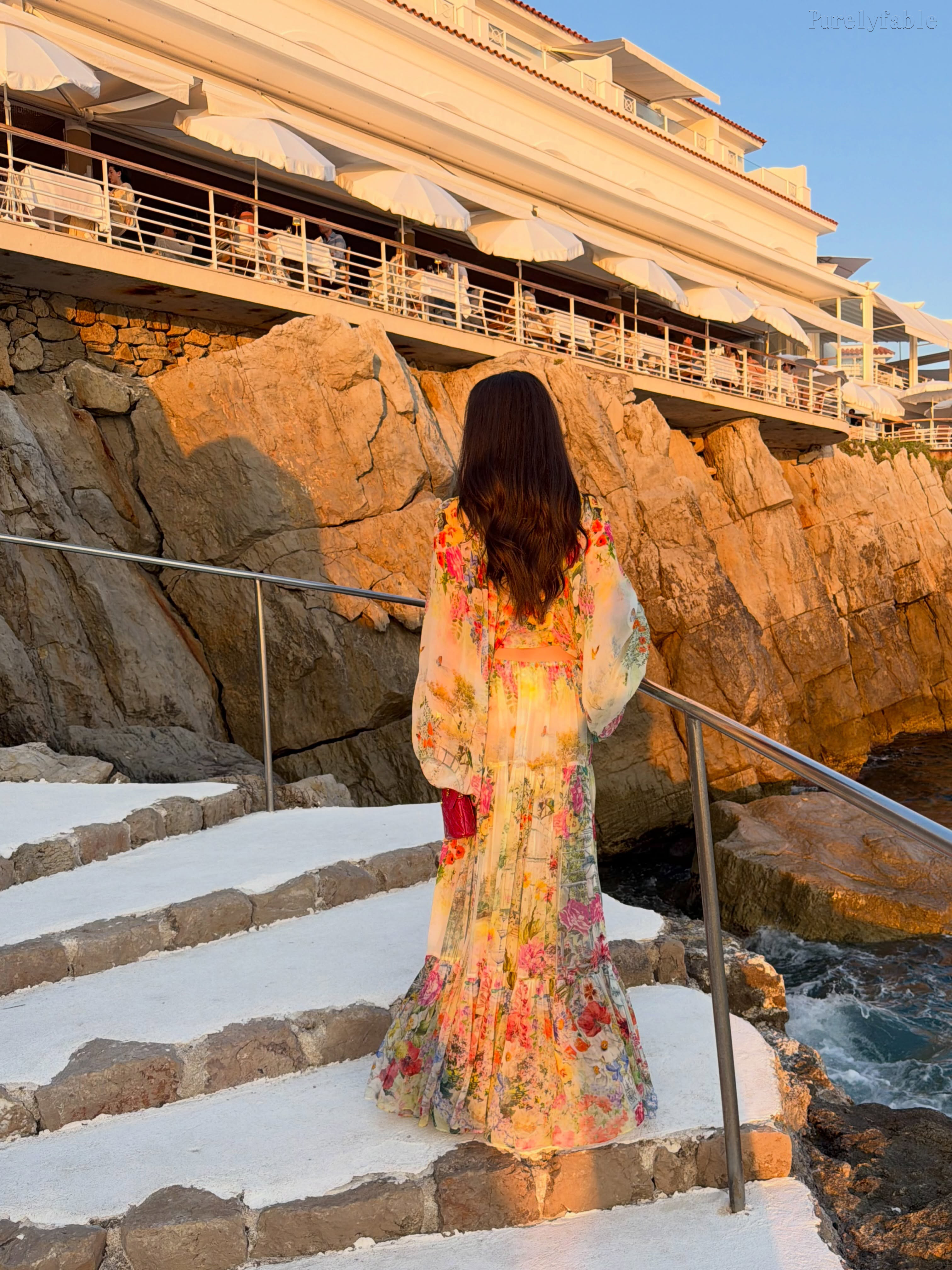 Delia Colorful V-neck Printed Silk Blouse Set