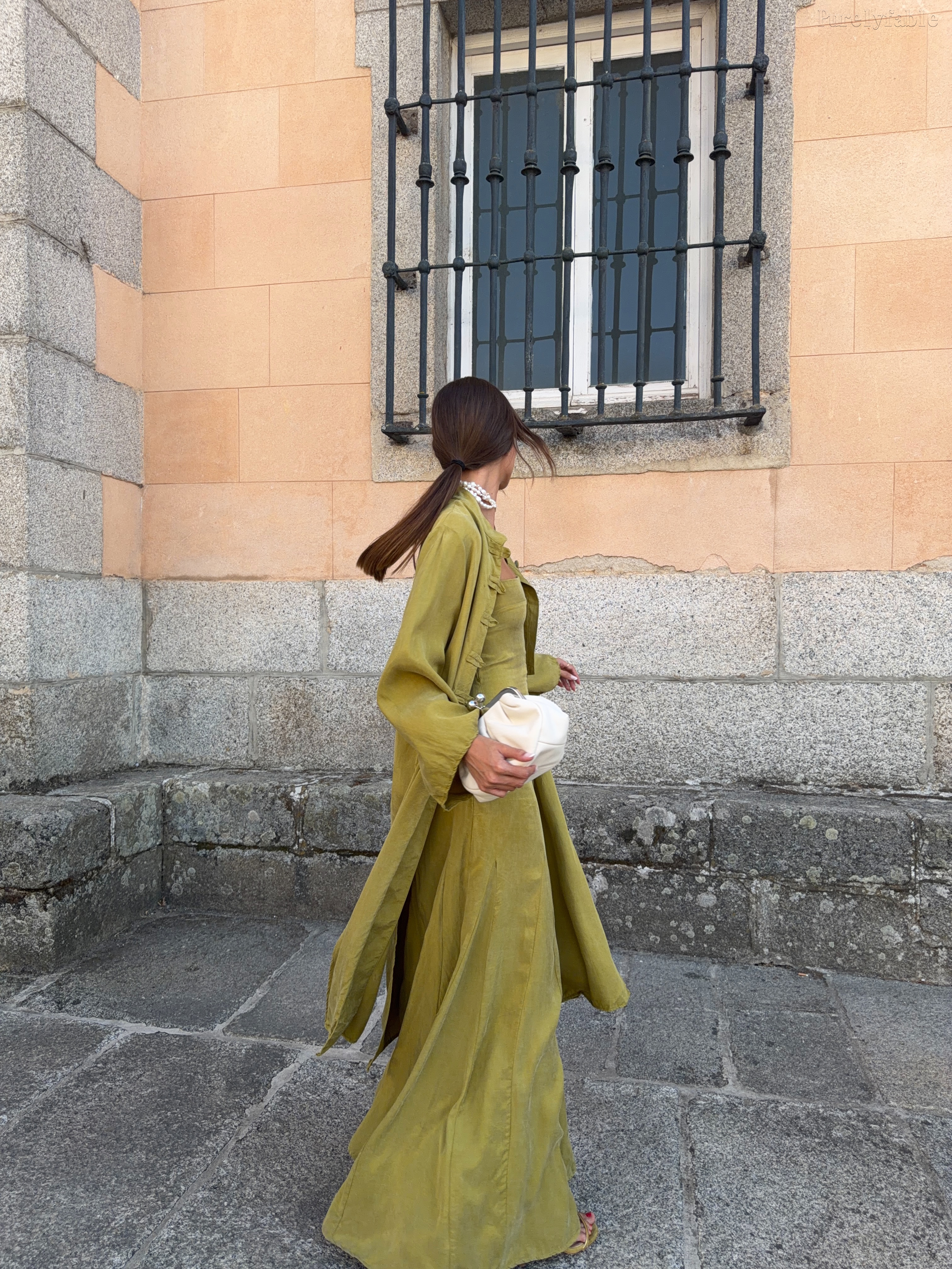 Rafaela Yellow V-neck Long-Sleeved Dress Set
