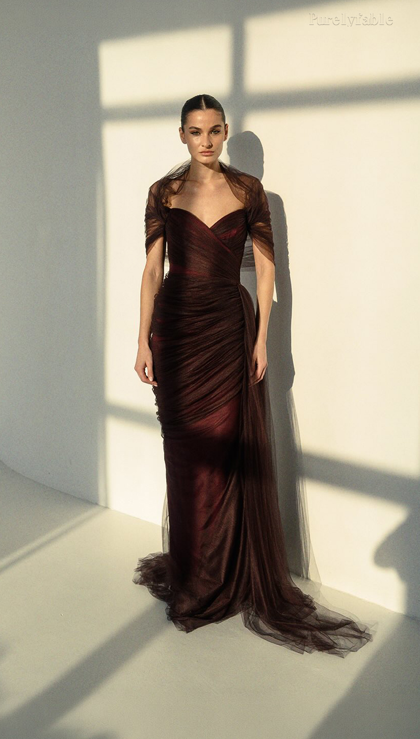 Zephyra Brown Sleeveless Mesh Long Dress