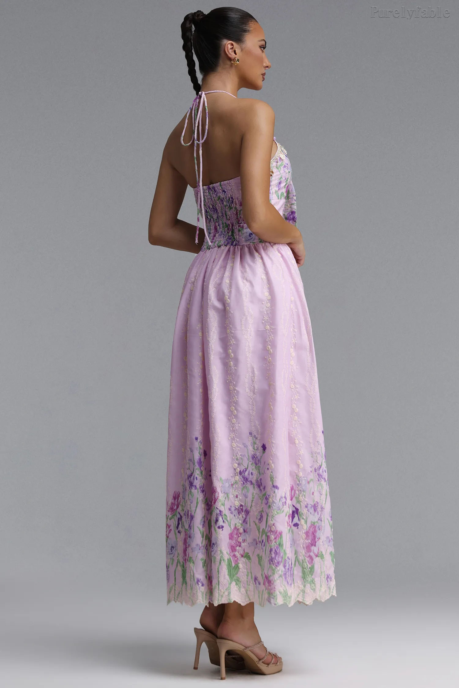 Audrey Light Purple Halter Top Dress