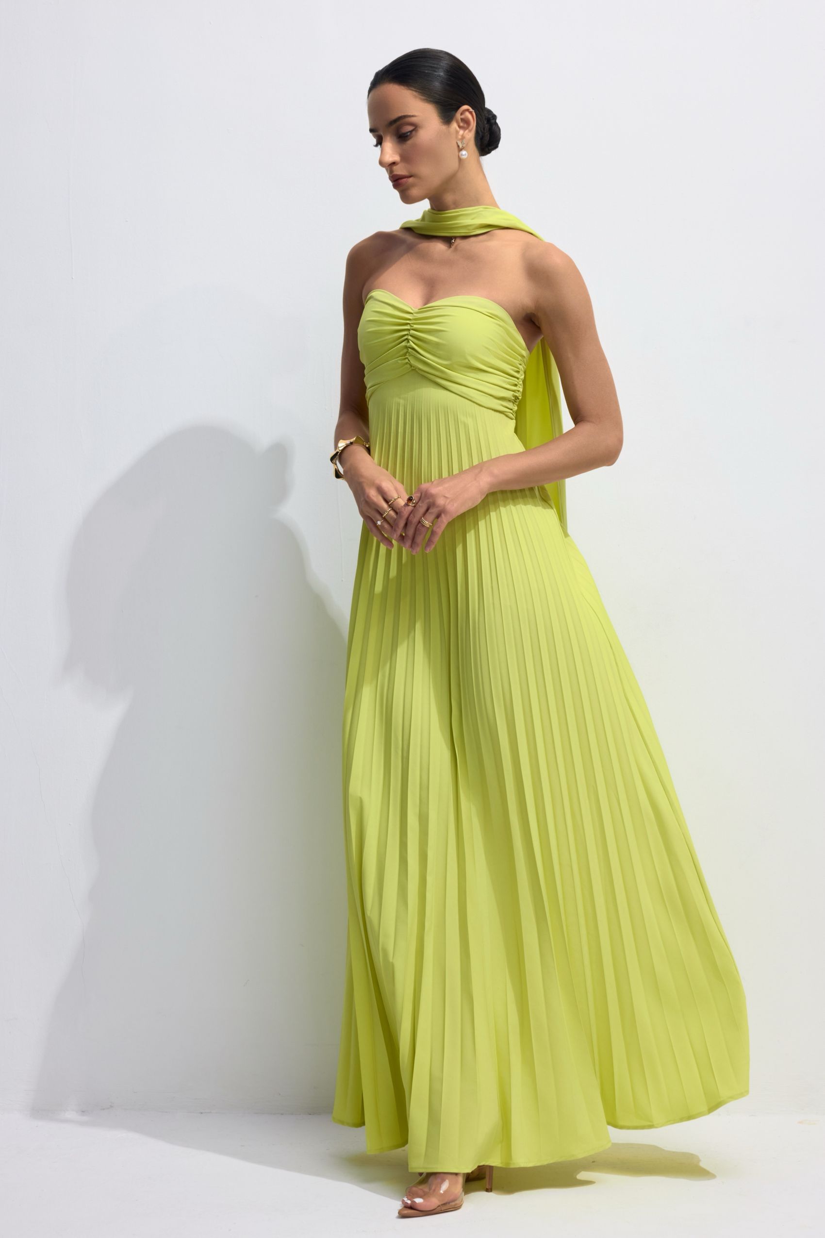 Veromca Strapless Pleated Maxi Dress-purelyfable