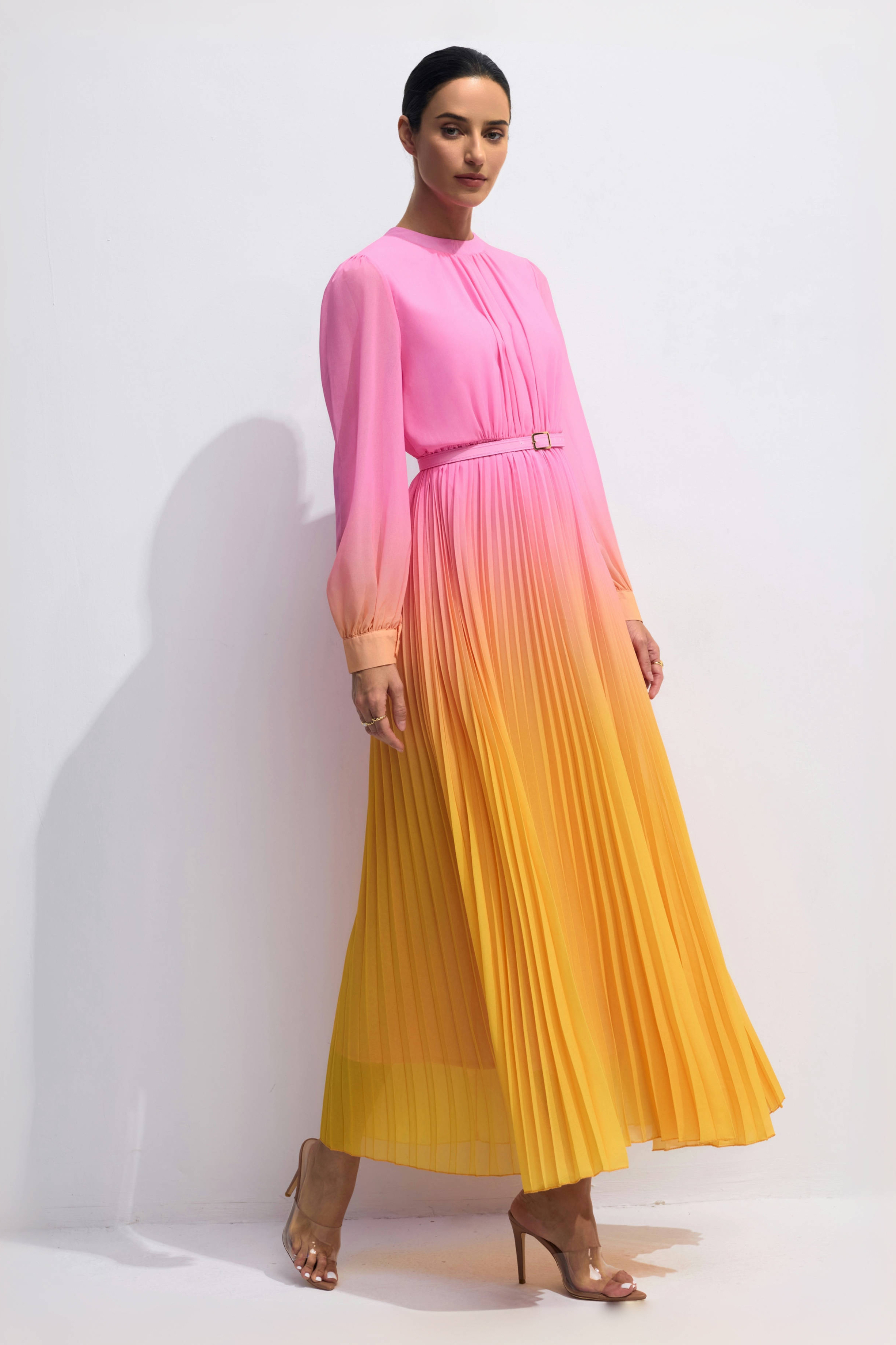 Sandra Long Sleeve Gradient Maxi Dress-purelyfable