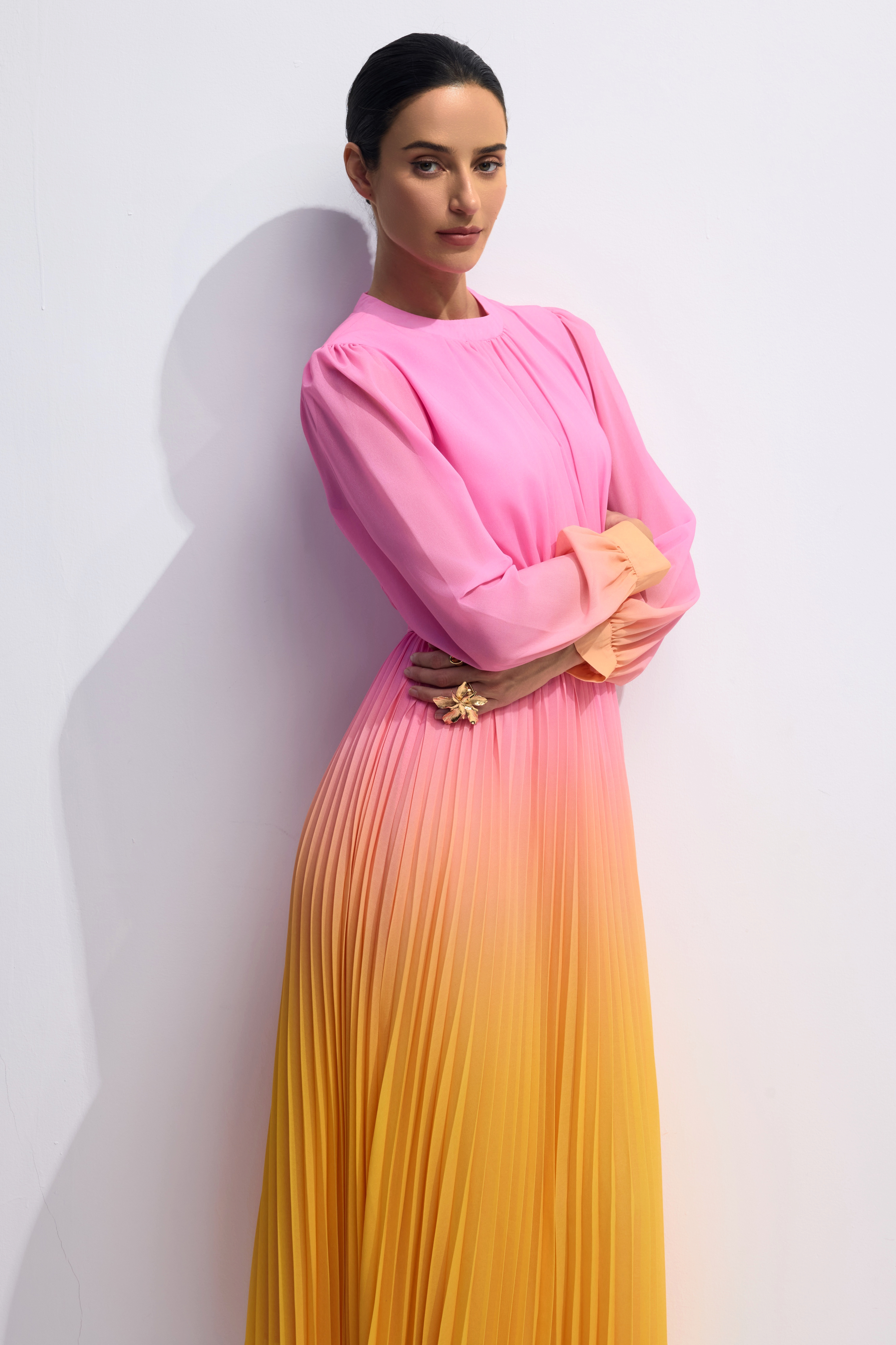 Sandra Long Sleeve Gradient Maxi Dress-purelyfable