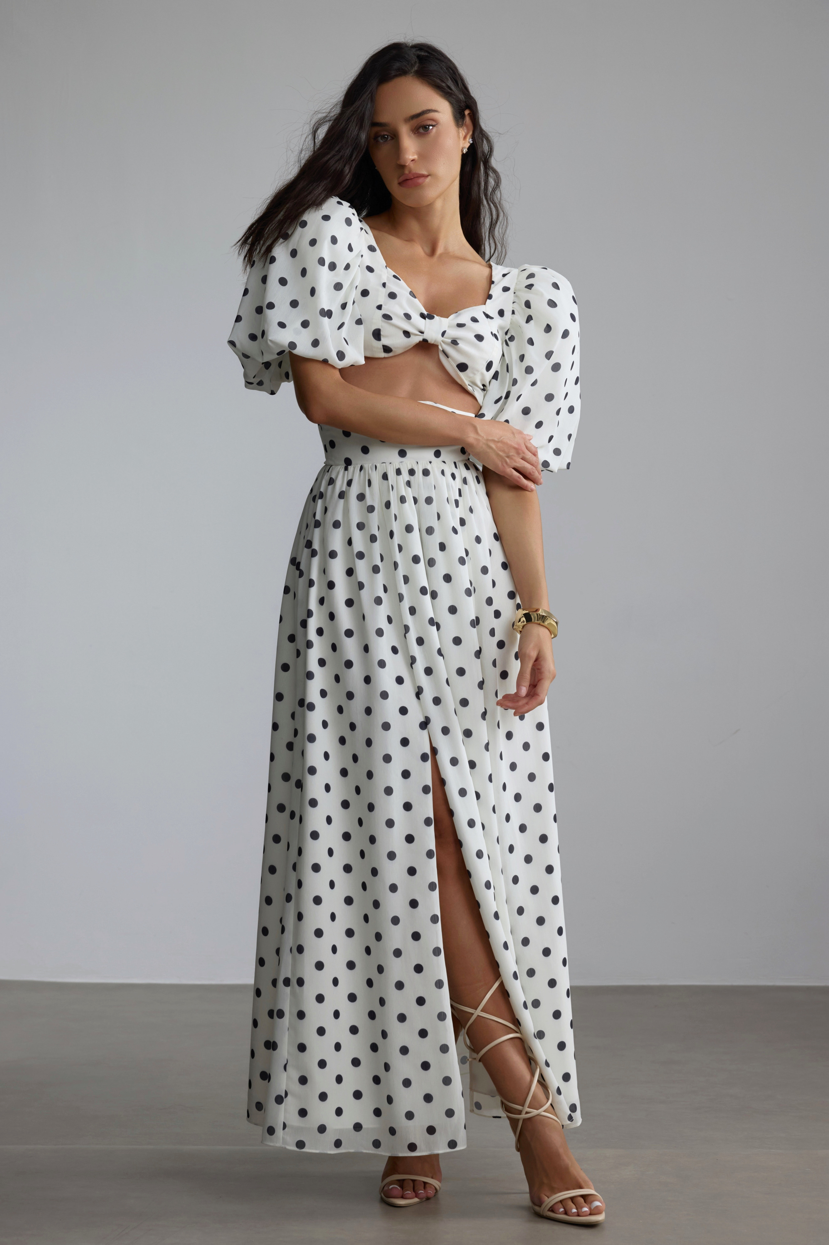 Ellie Polka Dot Skirt Set-purelyfable