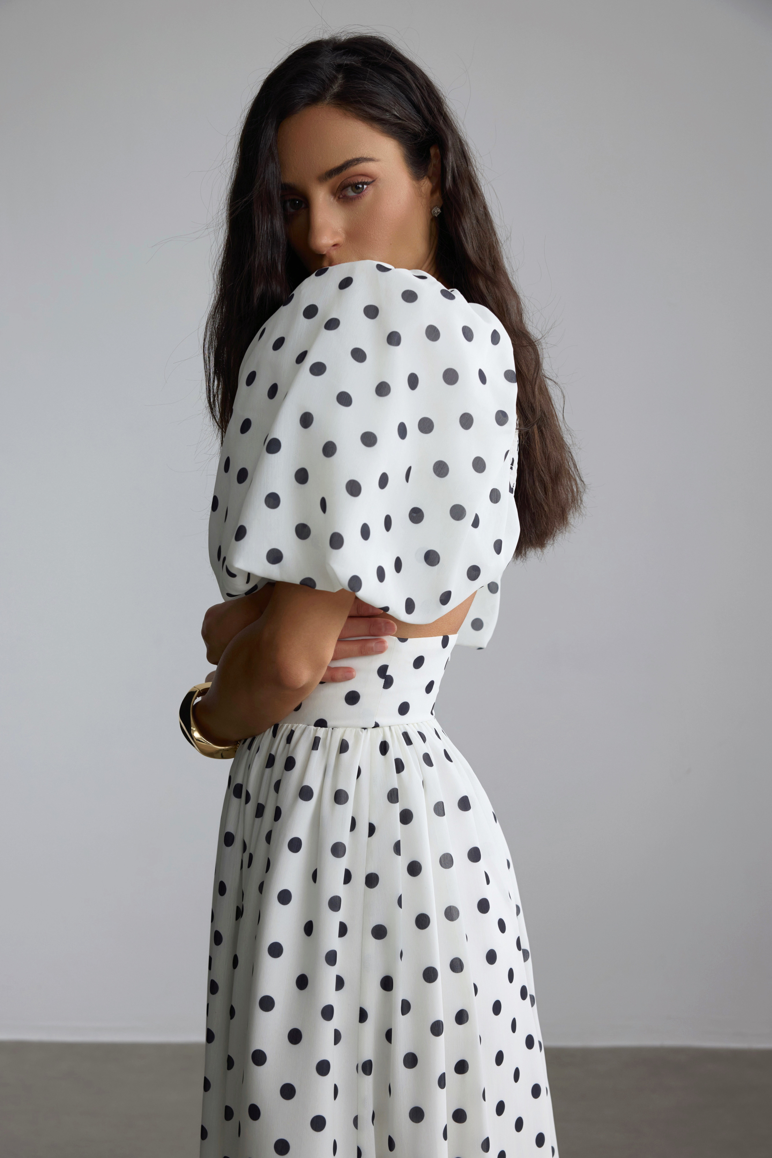 Ellie Polka Dot Skirt Set-purelyfable