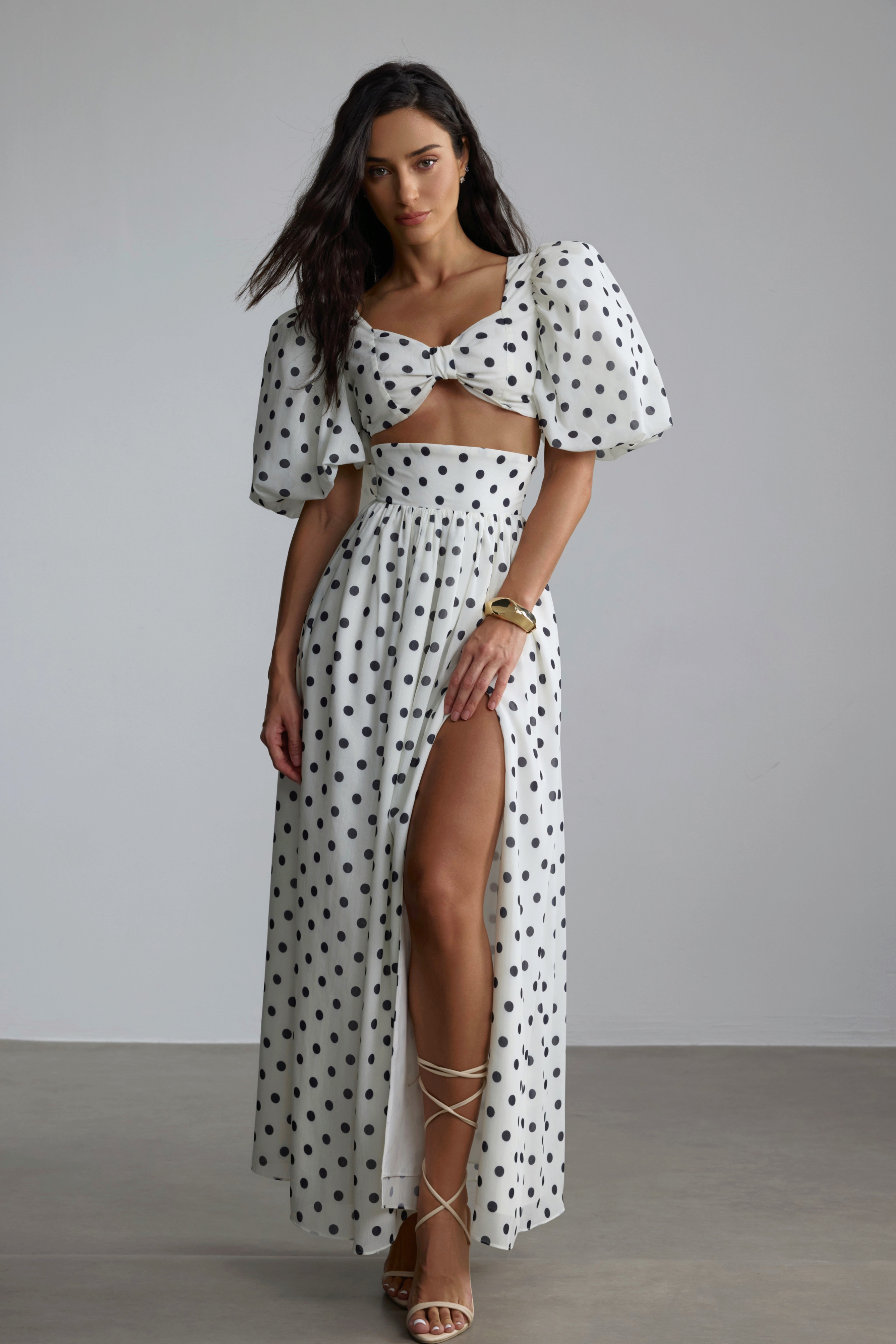 Ellie Polka Dot Skirt Set-purelyfable