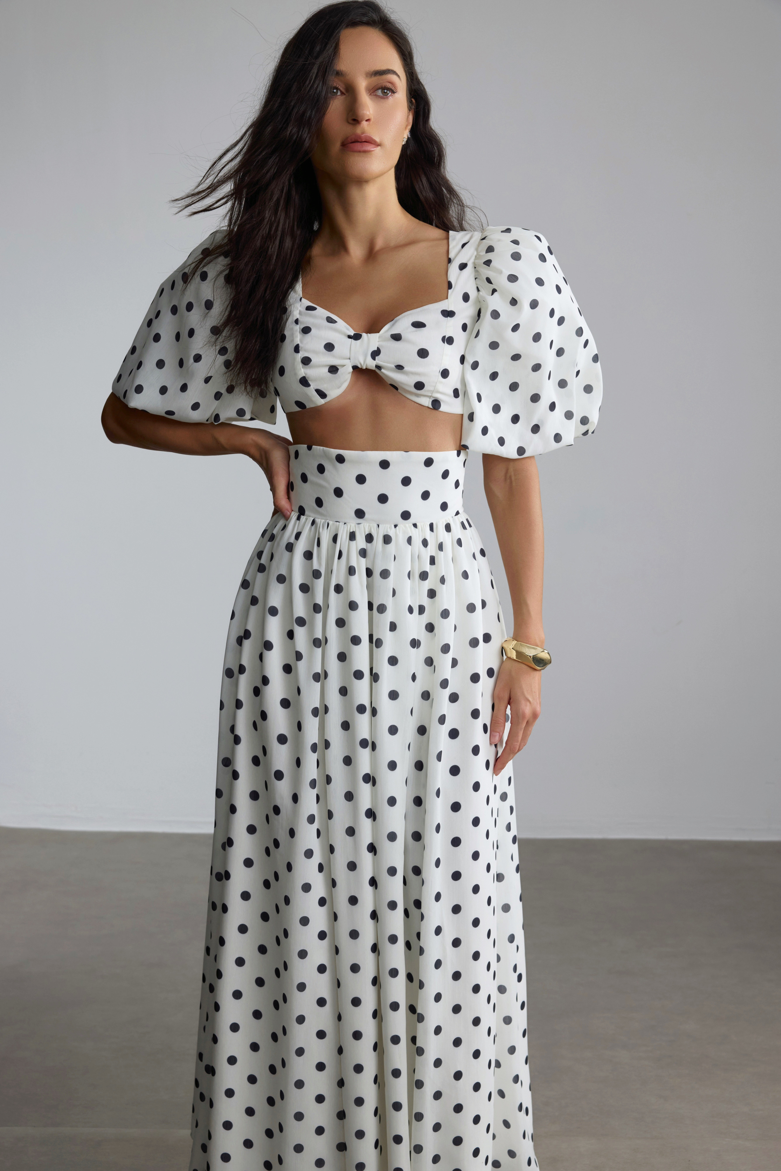 Ellie Polka Dot Skirt Set-purelyfable