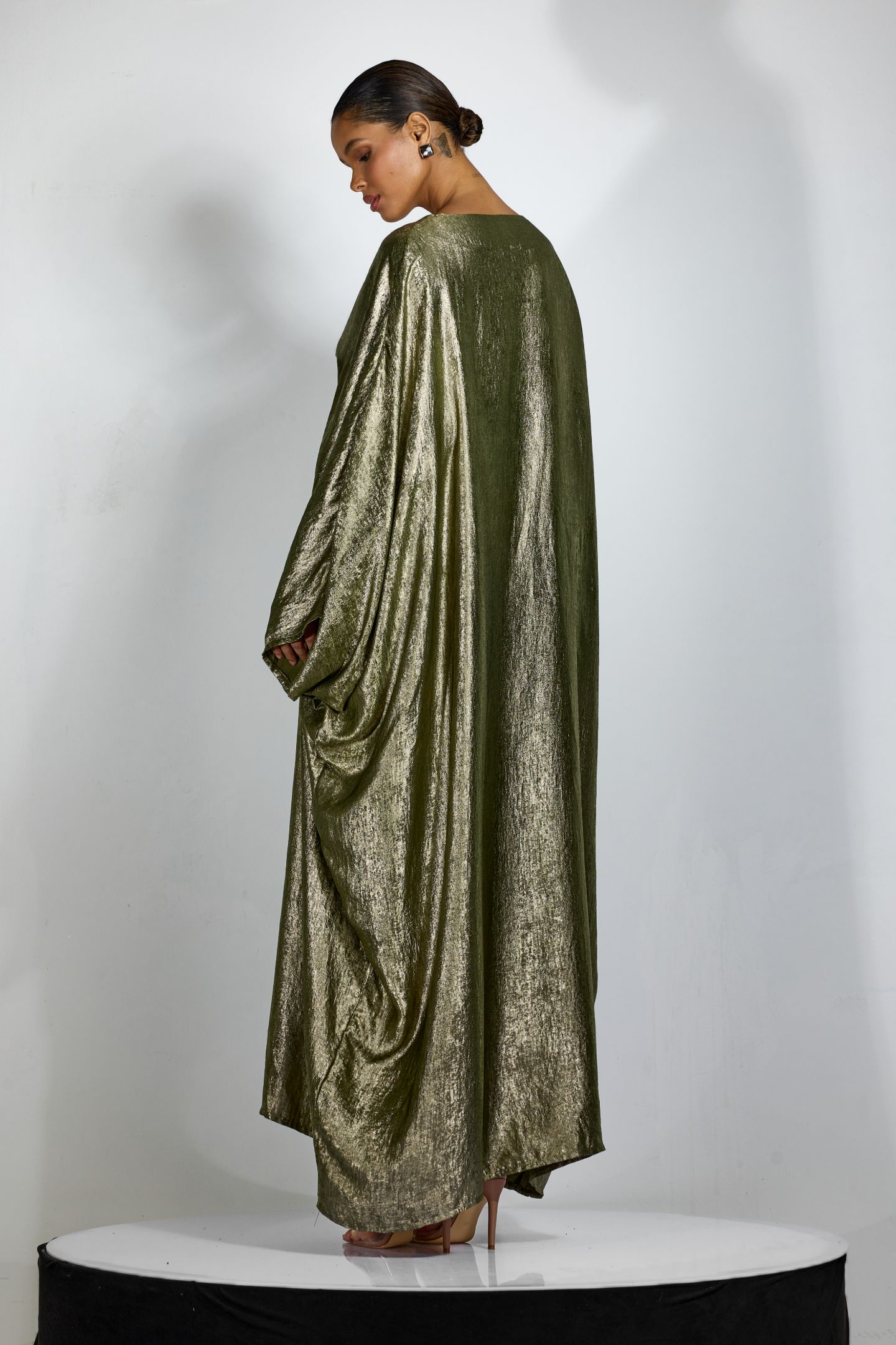 Alina Metallic Batwing Sleeve Maxi Kaftan-purelyfable