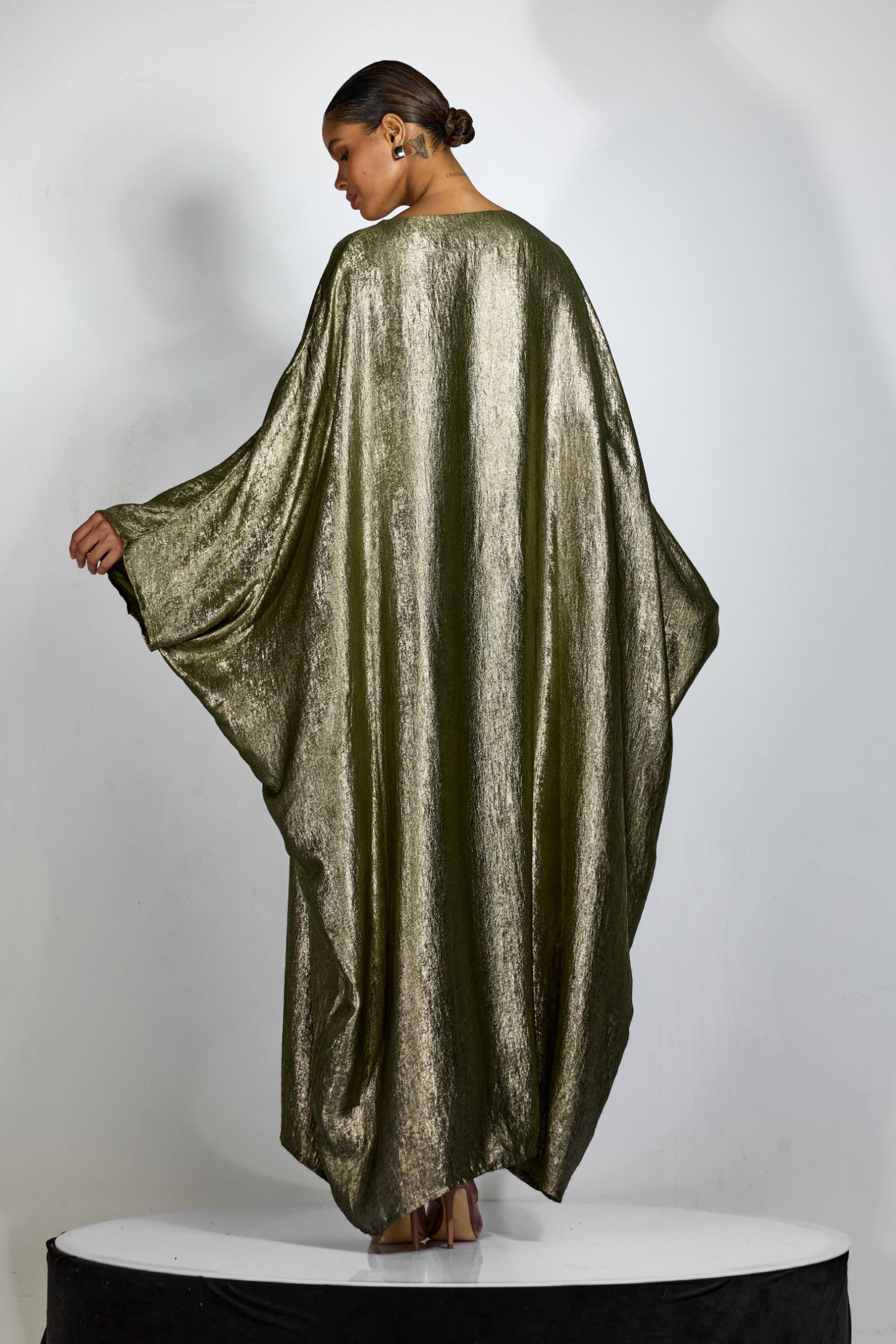 Alina Metallic Batwing Sleeve Maxi Kaftan-purelyfable