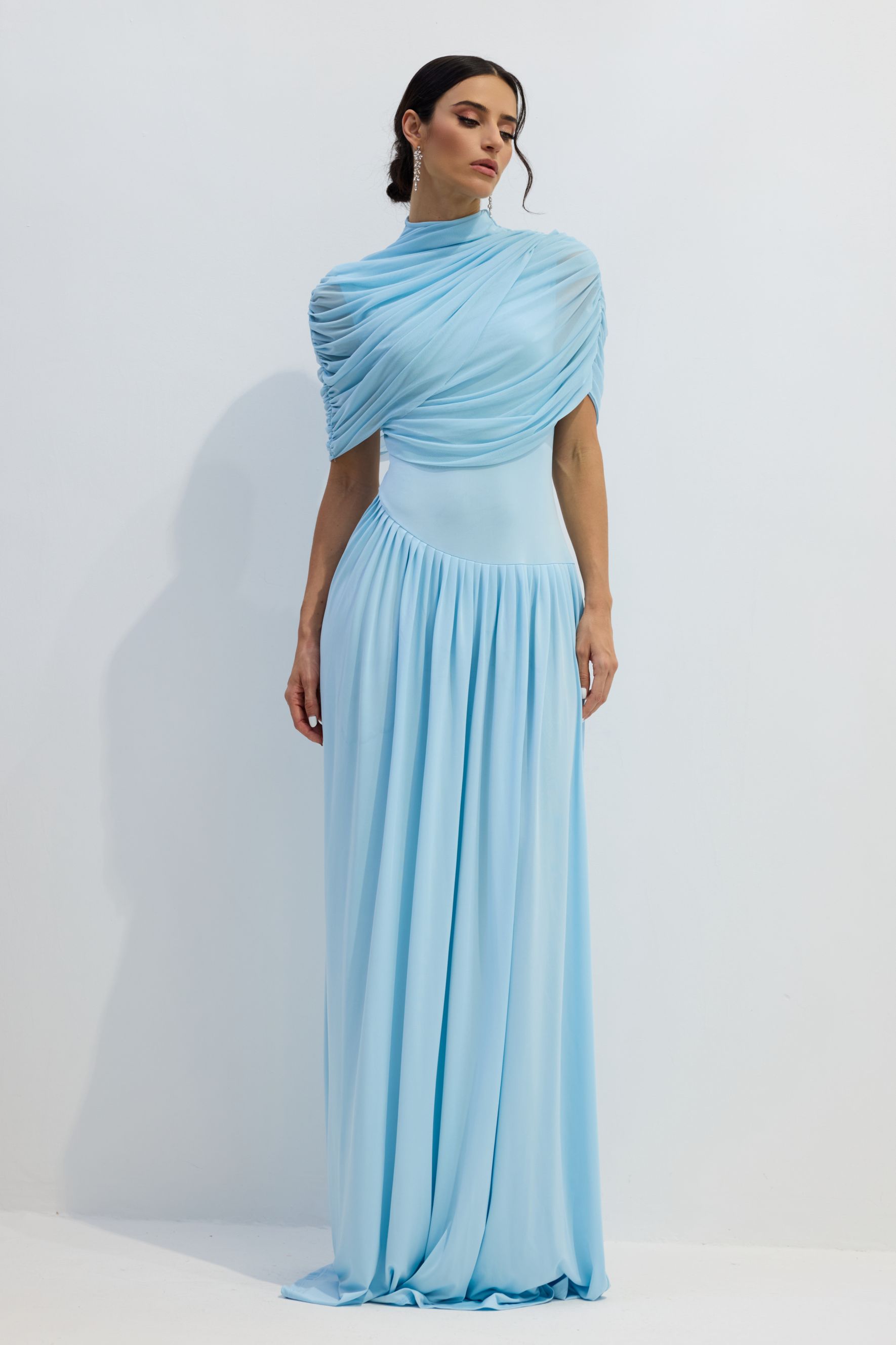 Rosa Asymmetric Draped Maxi Dress-purelyfable