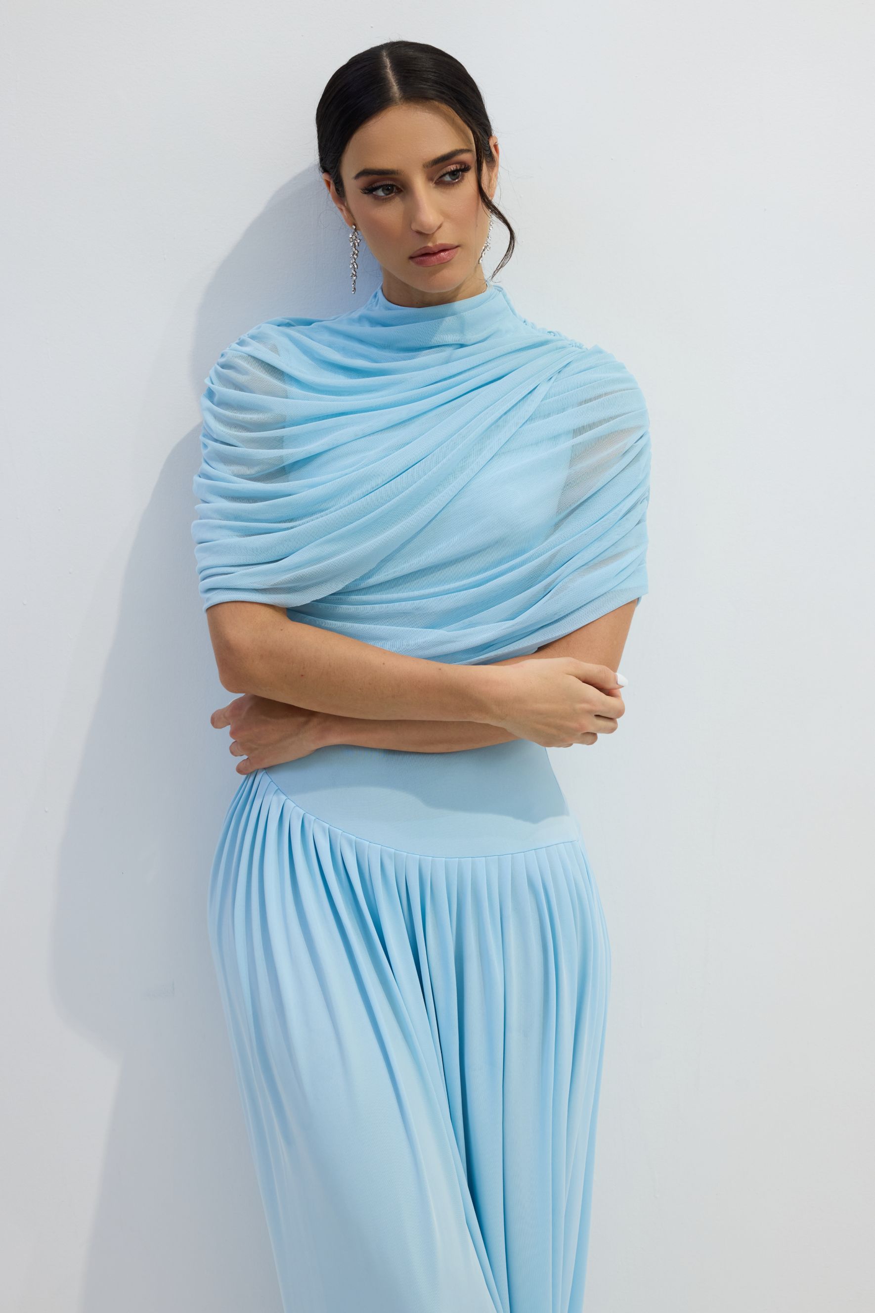 Rosa Asymmetric Draped Maxi Dress-purelyfable
