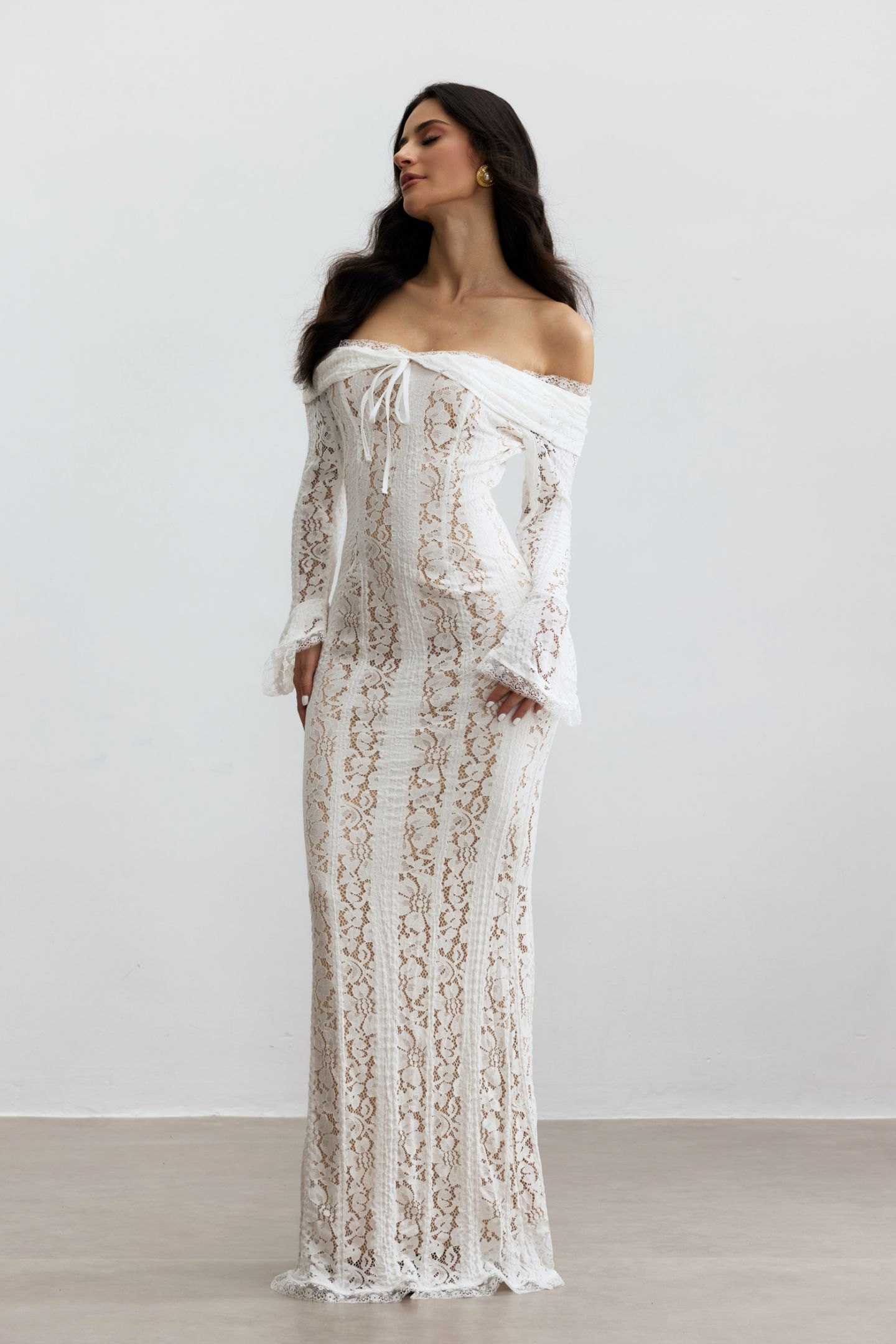 Emily Off Shoulder Lace Maxi Dress-purelyfable