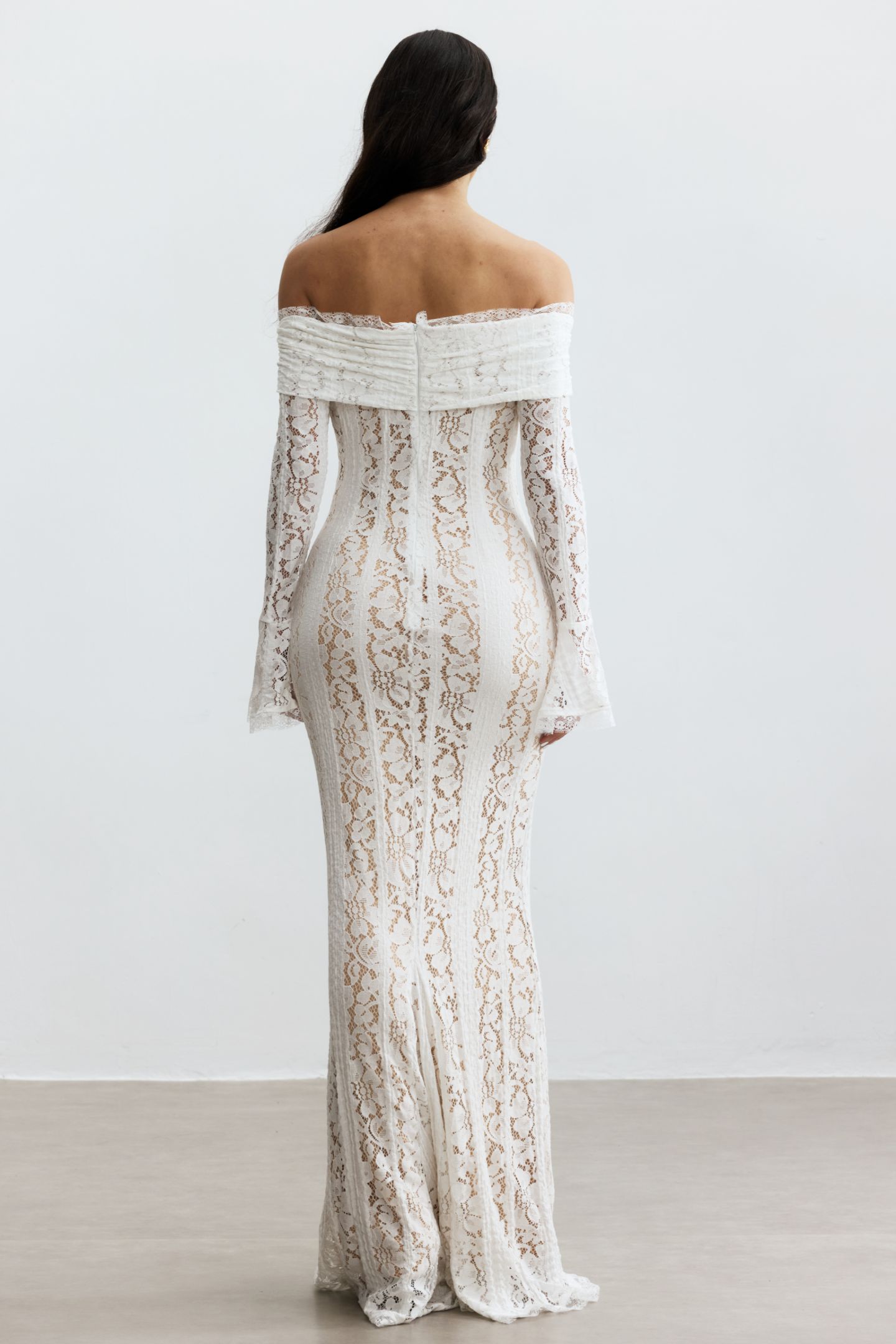 Emily Off Shoulder Lace Maxi Dress-purelyfable
