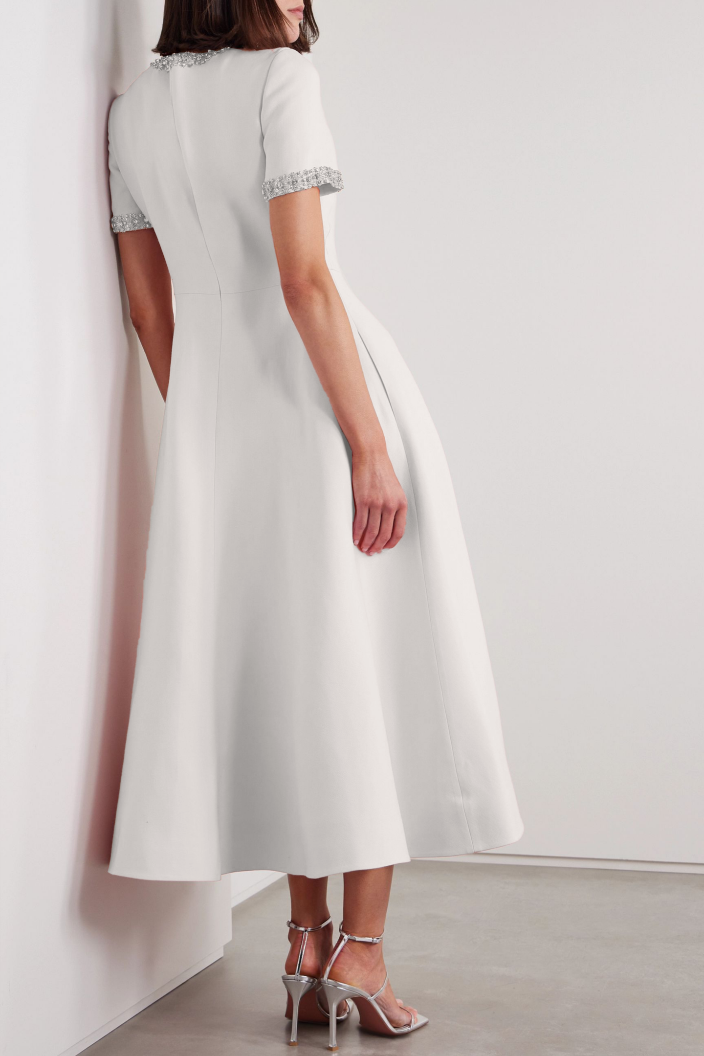 Zoe Bowknot Crystal-embellished Midi Dress-purelyfable