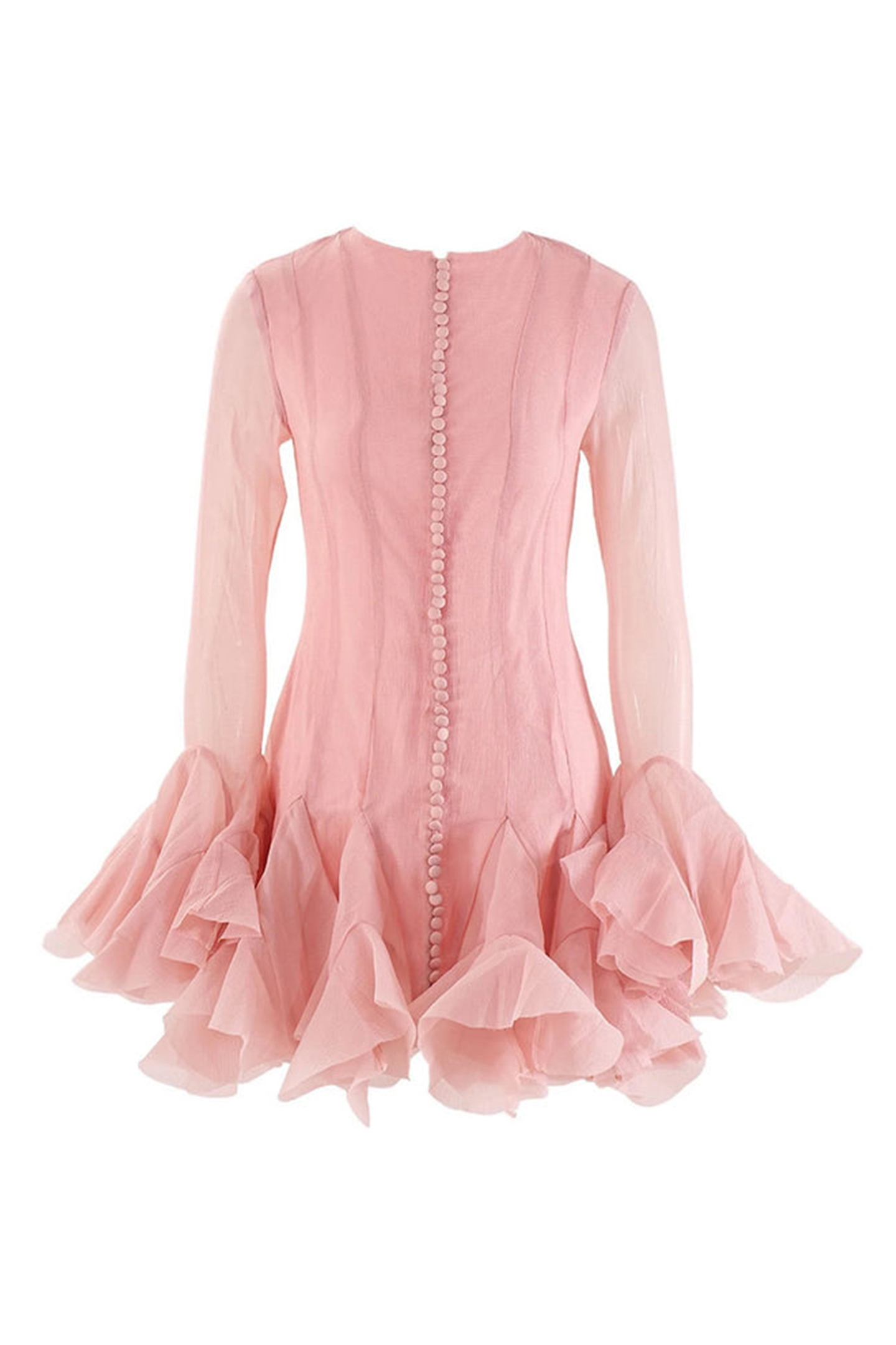 Leila Semi-sheer Flare Mini Dress-purelyfable