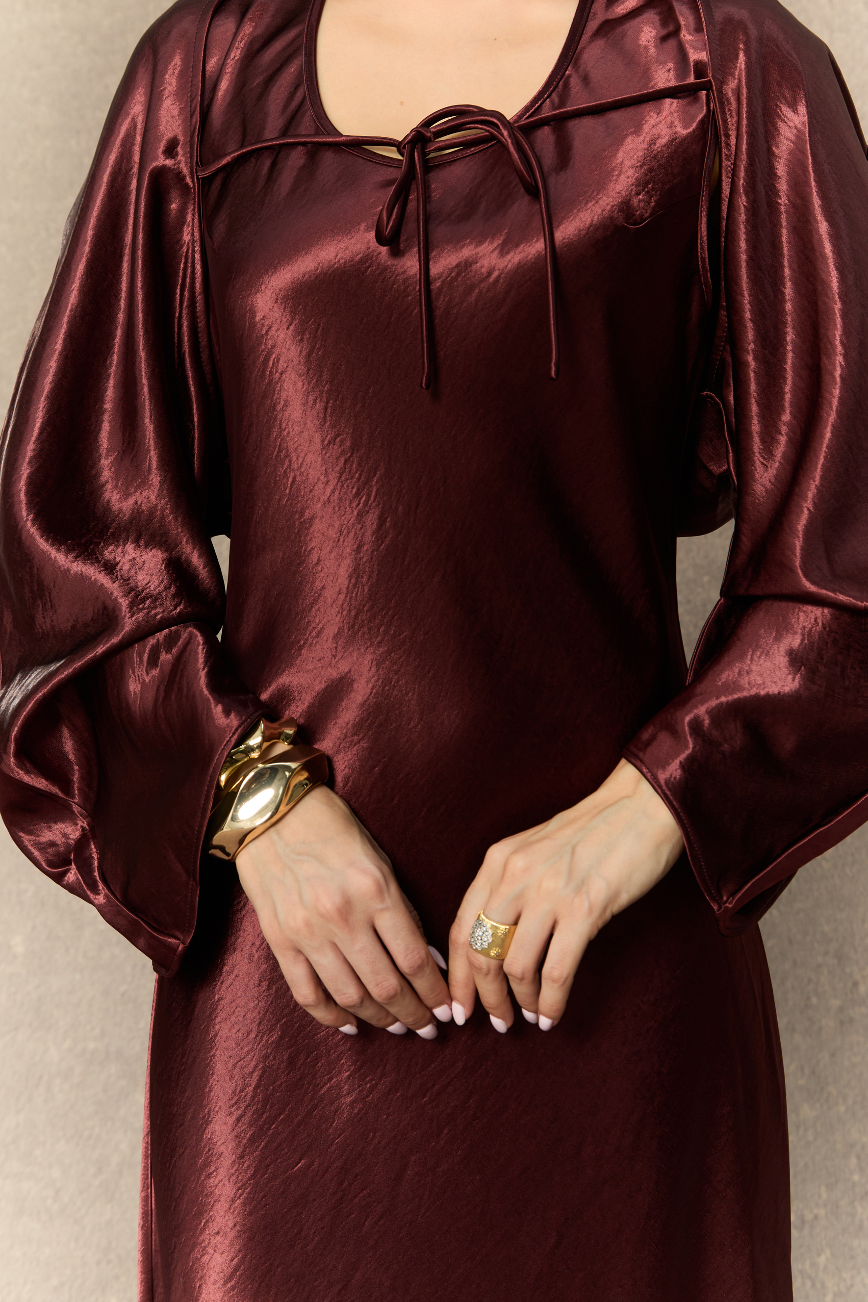 Dreaming Of Elegance Burgundy Cape & Satin Maxi Dress-purelyfable